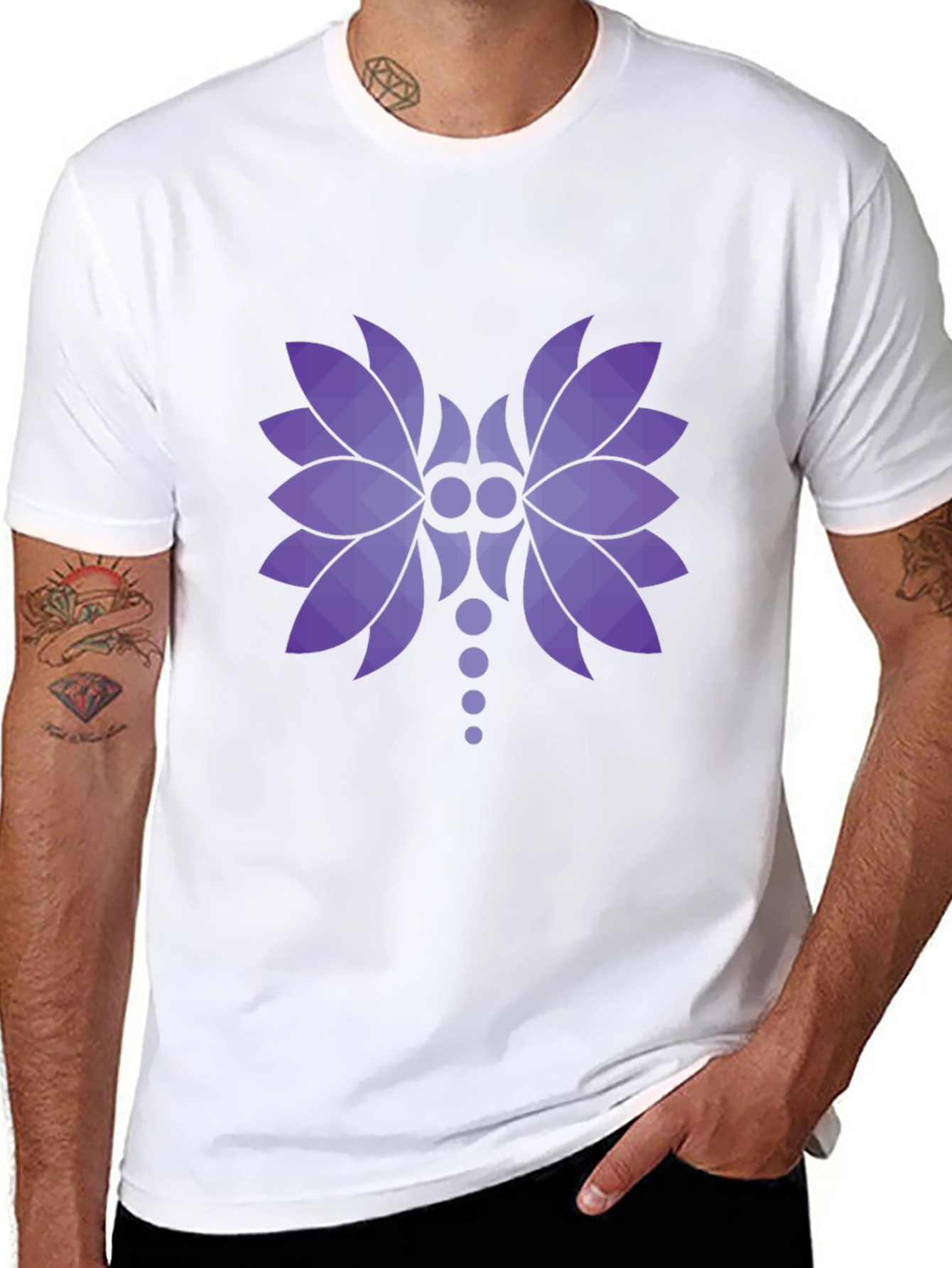 Abstract Floral Graphic Black T-Shirt