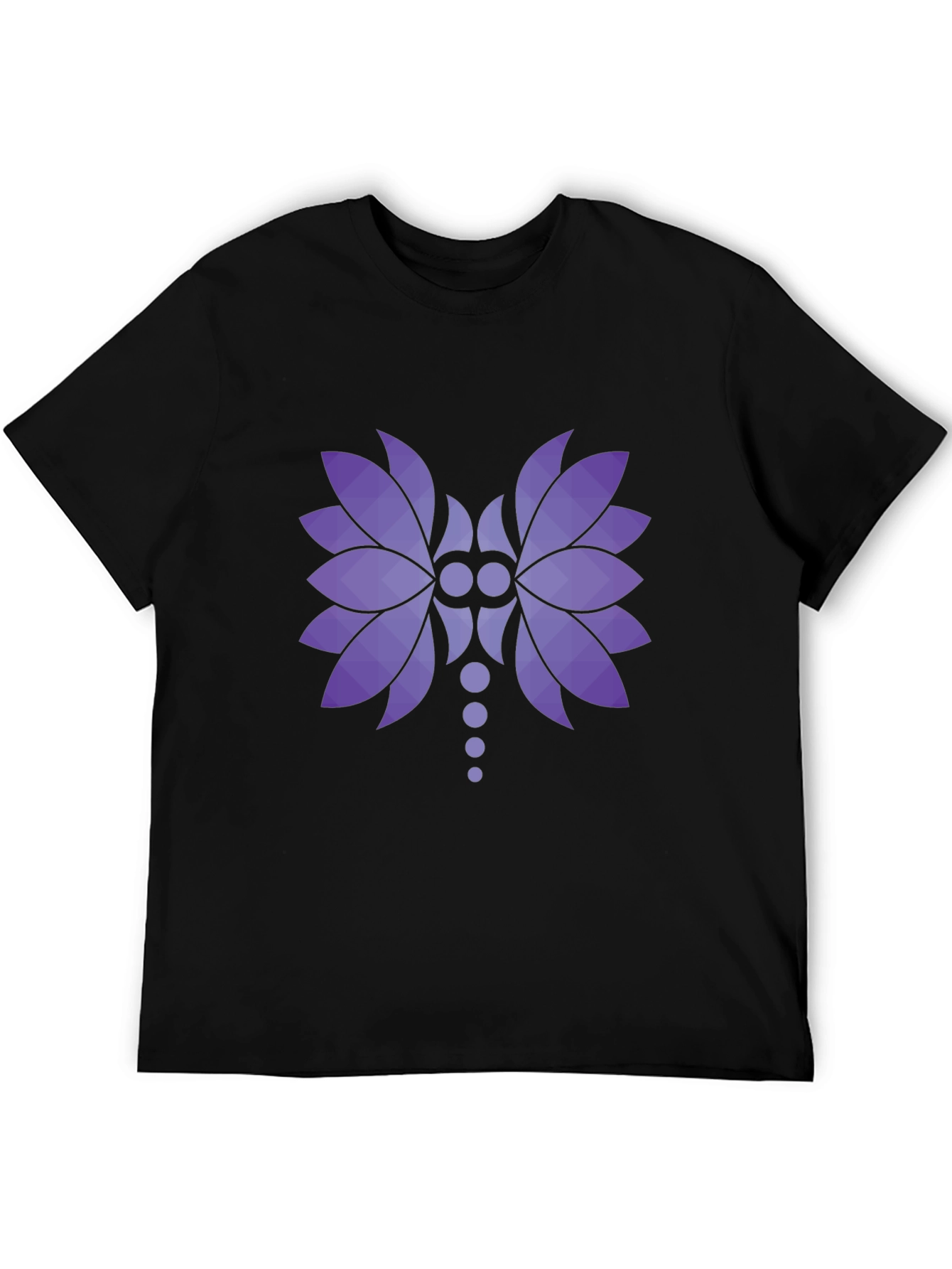 Abstract Floral Graphic Black T-Shirt