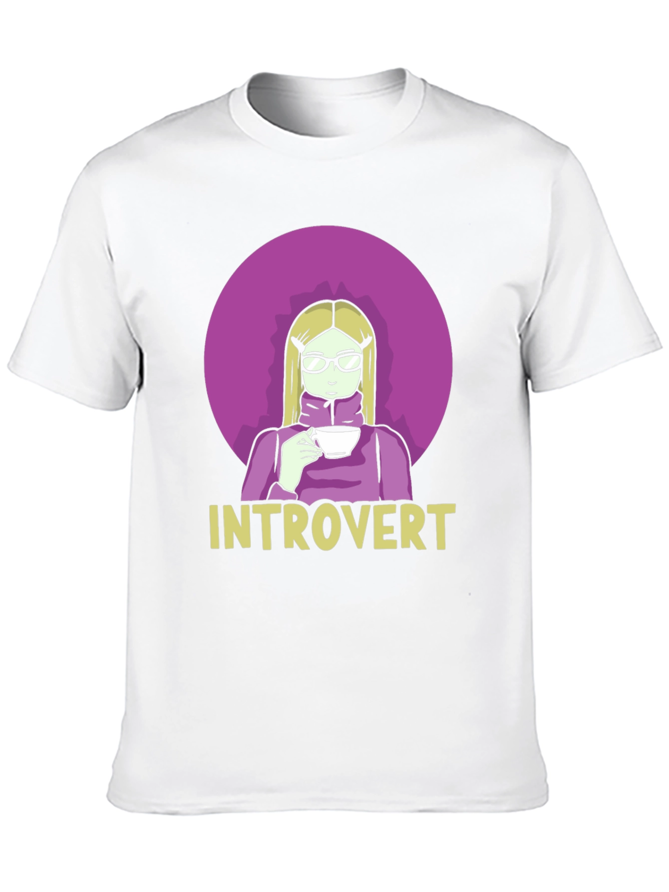 Introvert Tee: Cozy Cartoon Graphic T-Shirt