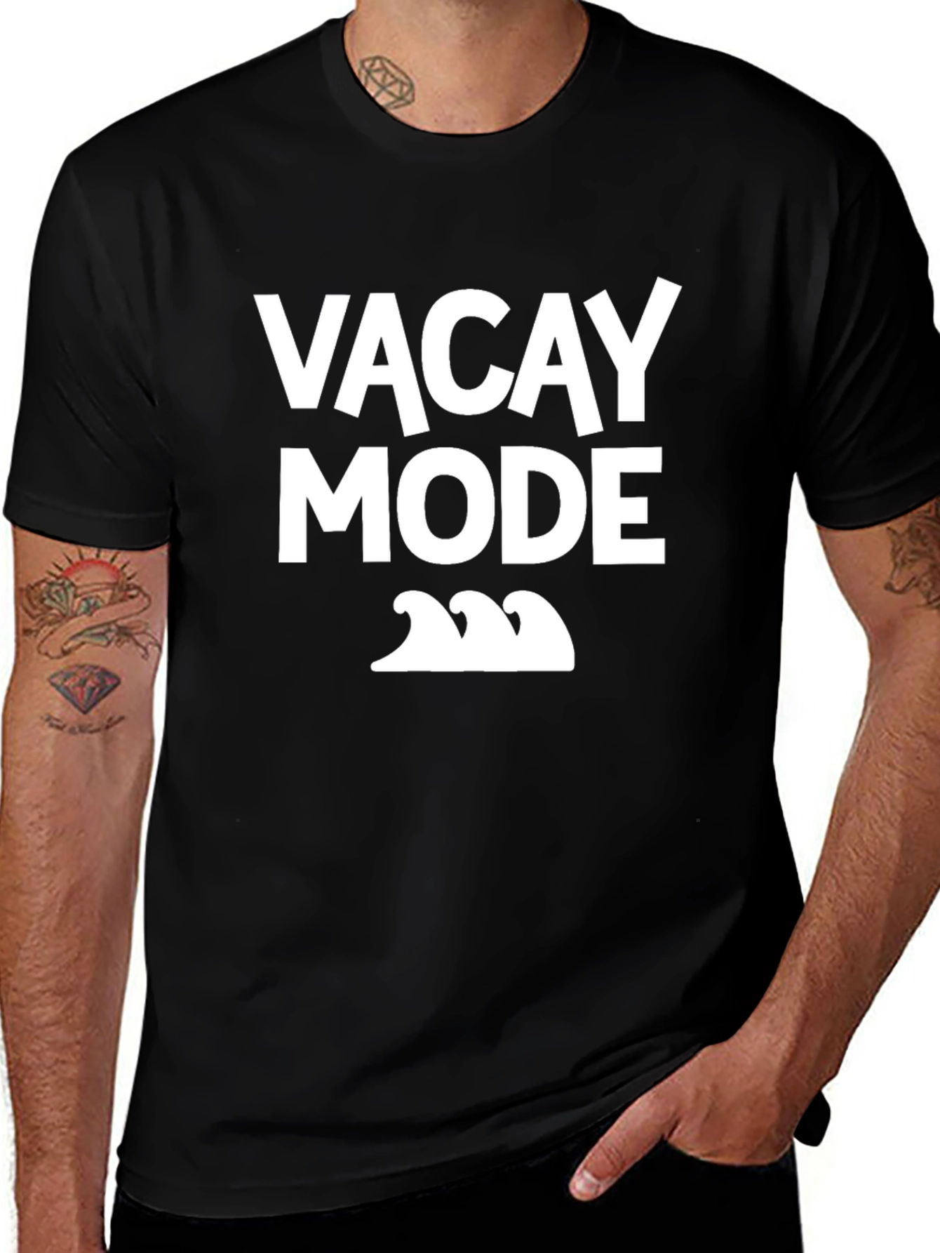 Vacay Mode Black Graphic T-Shirt