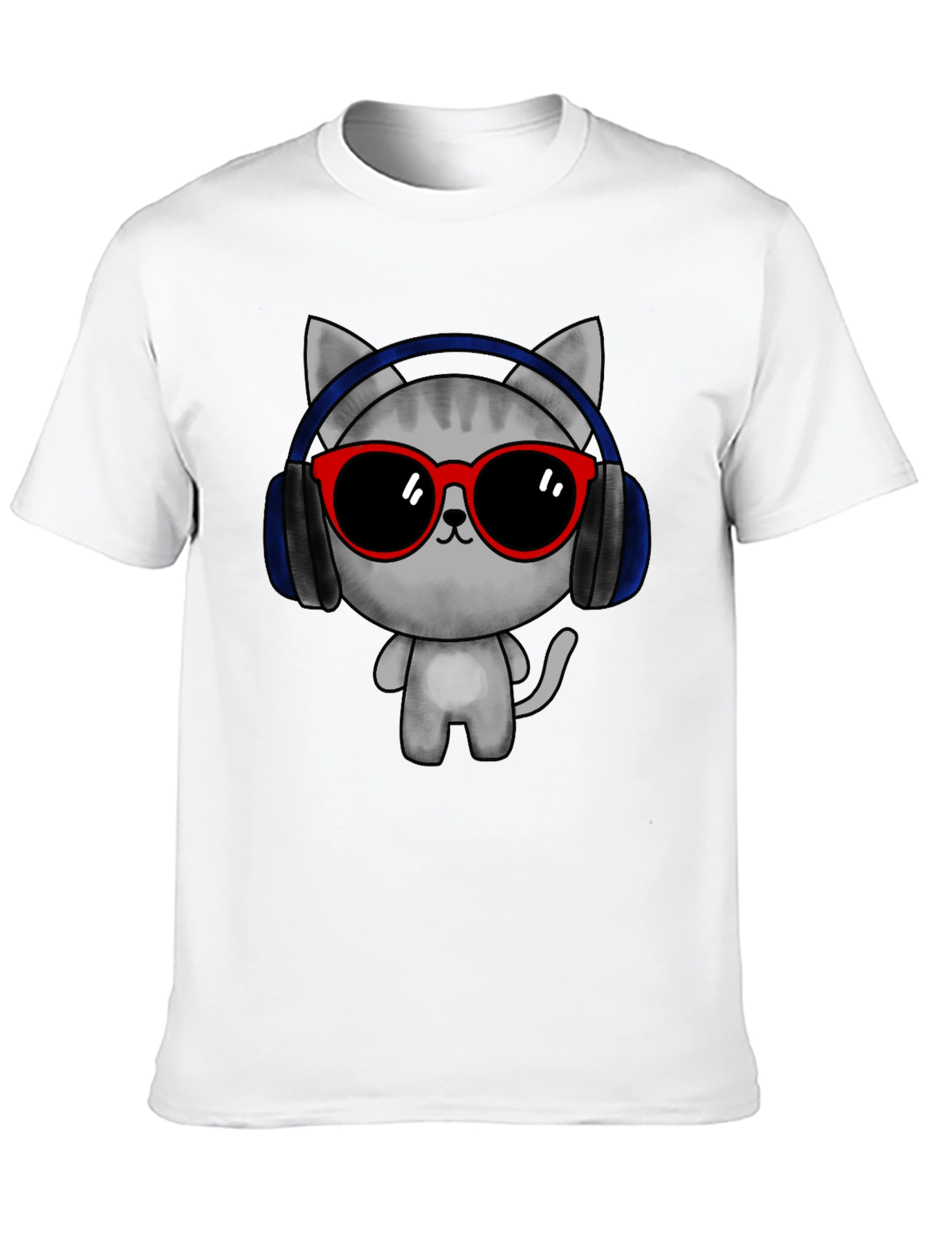 Cool Cat Tee: DJ Cat with Headphones & Sunglasses