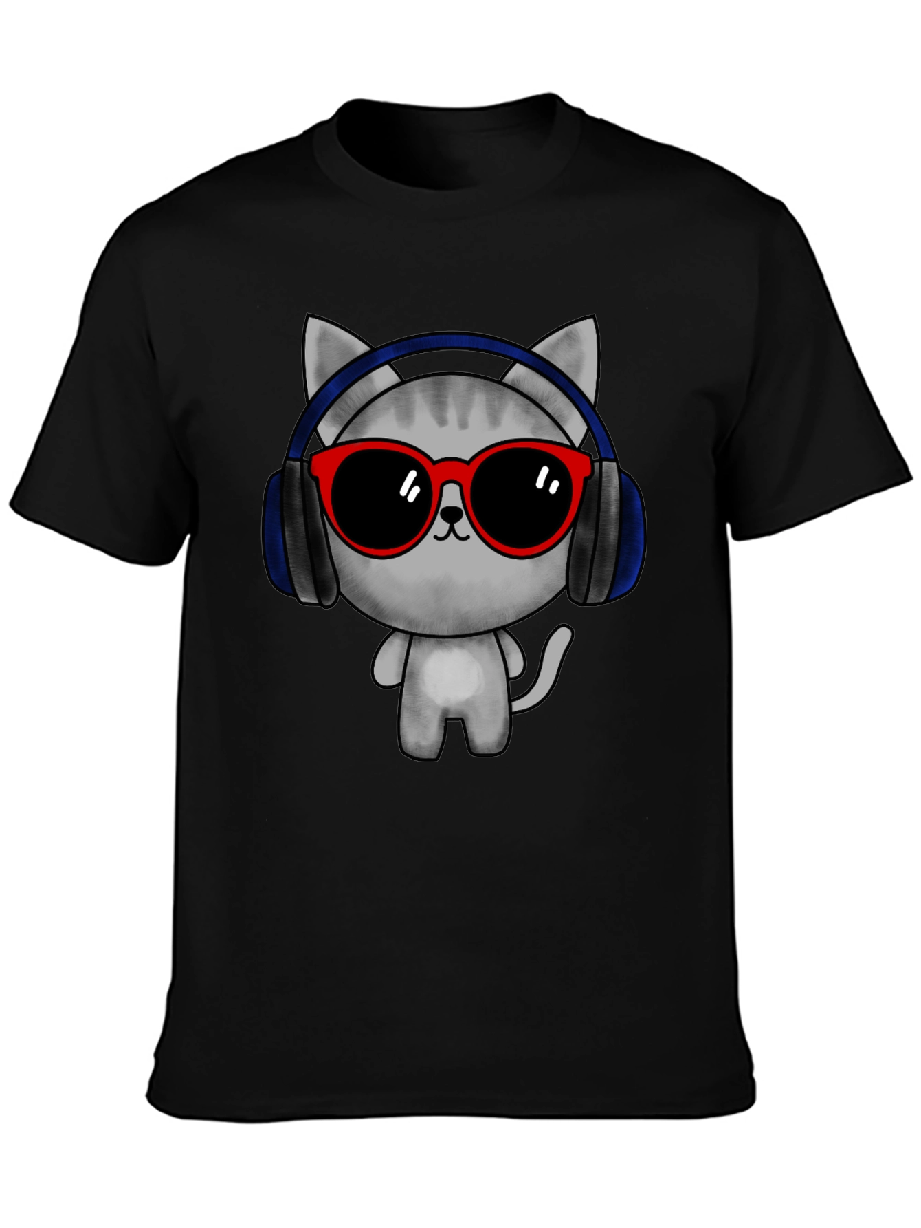 Cool Cat Tee: DJ Cat with Headphones & Sunglasses