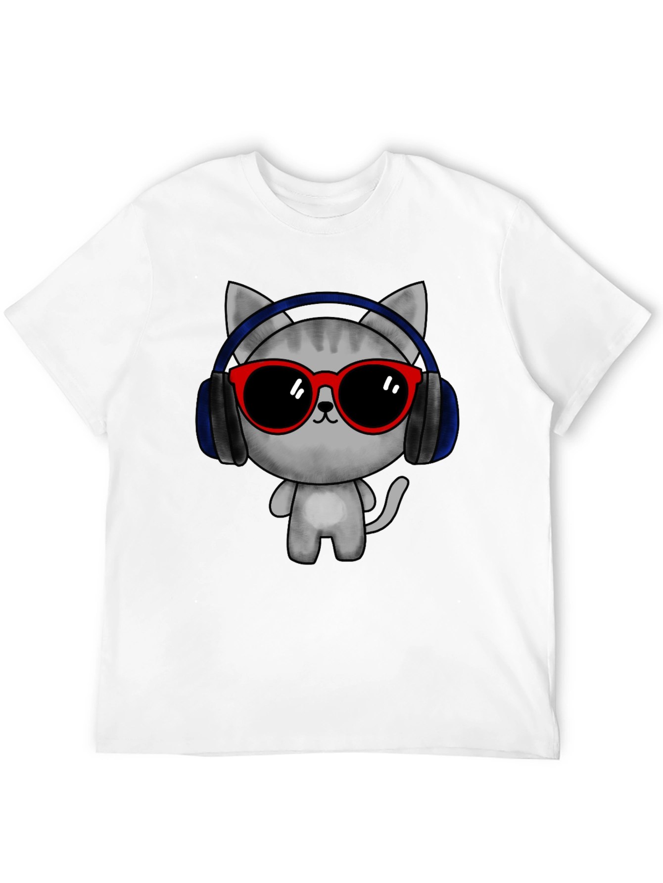 Cool Cat Tee: DJ Cat with Headphones & Sunglasses