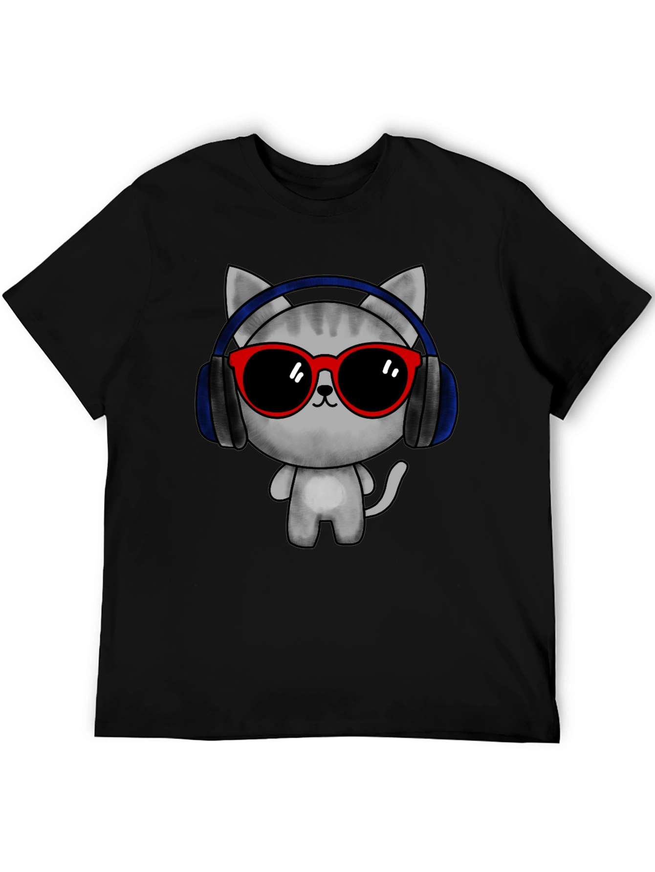 Cool Cat Tee: DJ Cat with Headphones & Sunglasses