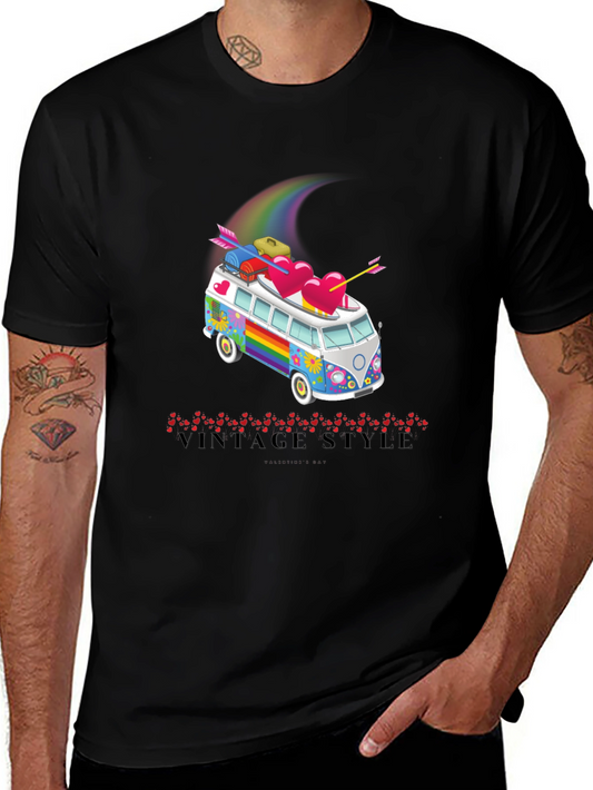 Vintage Style Bus Tee - Valentines Day Design