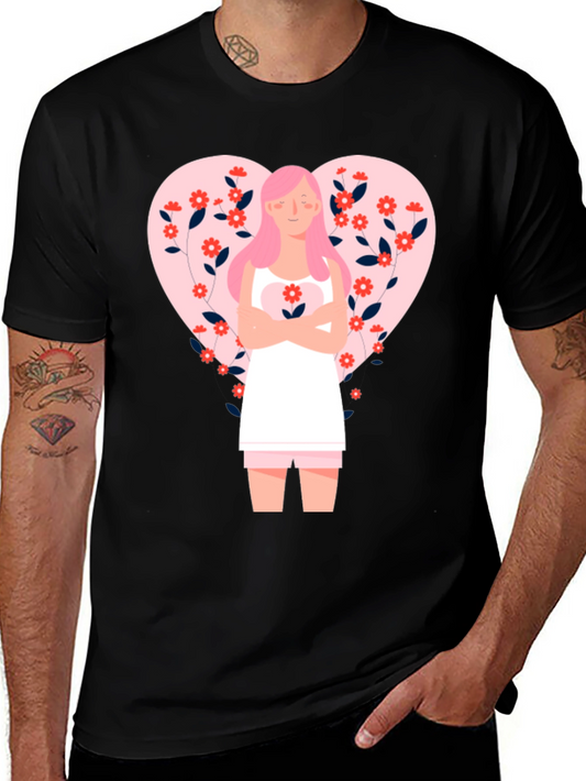 Floral Heart Valentines Day Graphic Tee