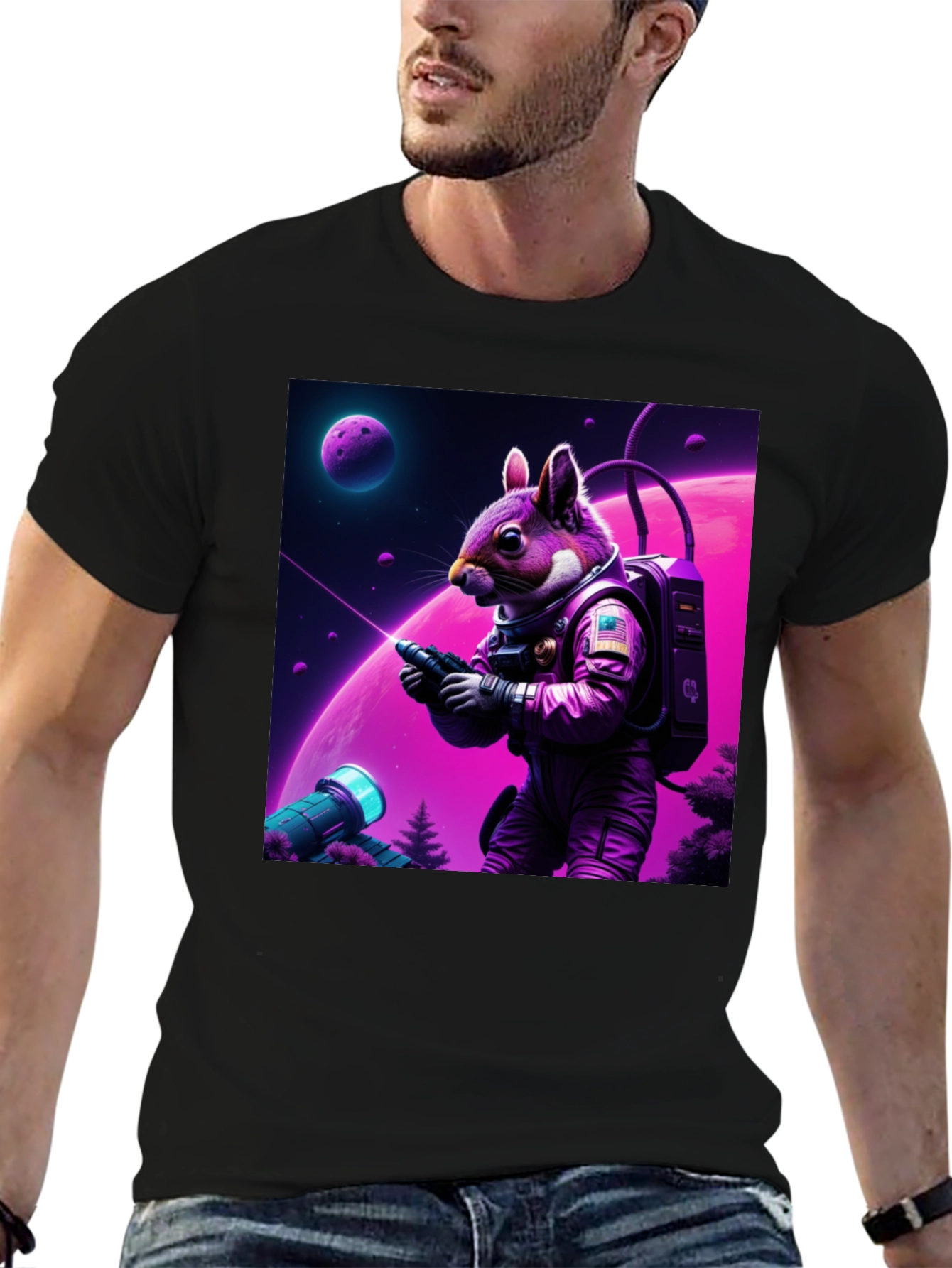 Space Squirrel Graphic T-Shirt