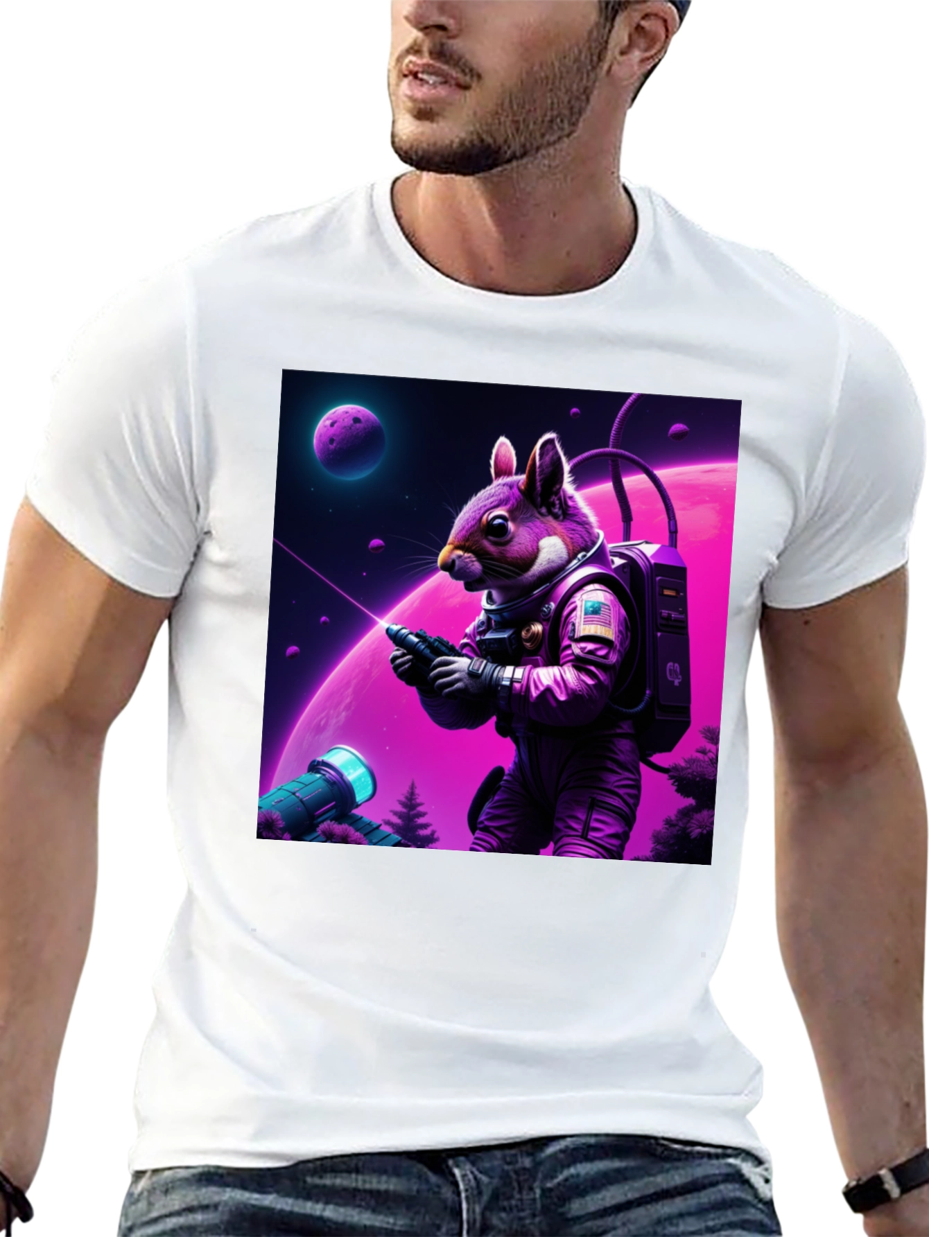 Space Squirrel Graphic T-Shirt