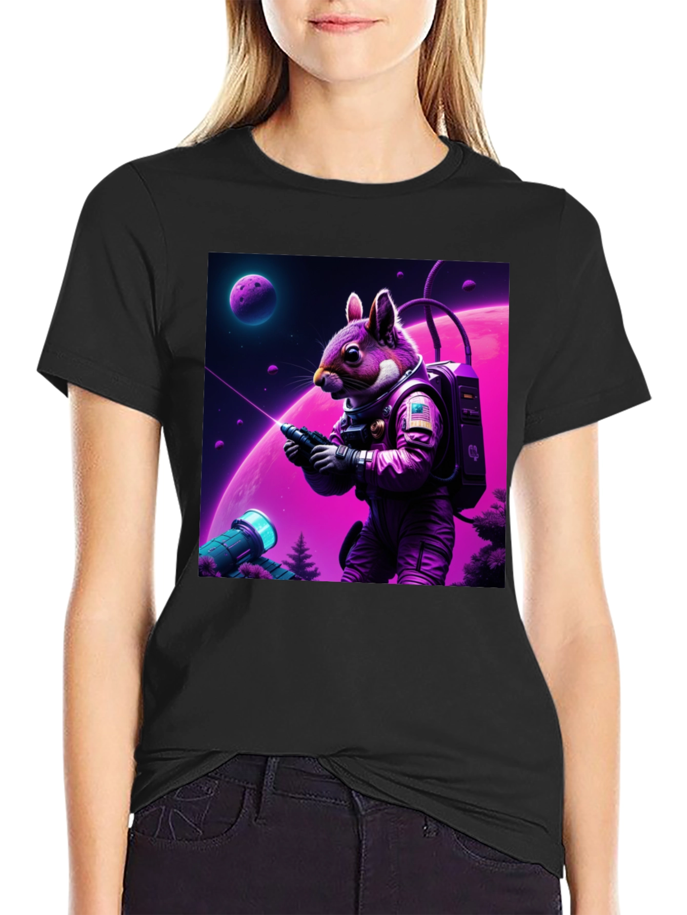Space Squirrel Graphic T-Shirt