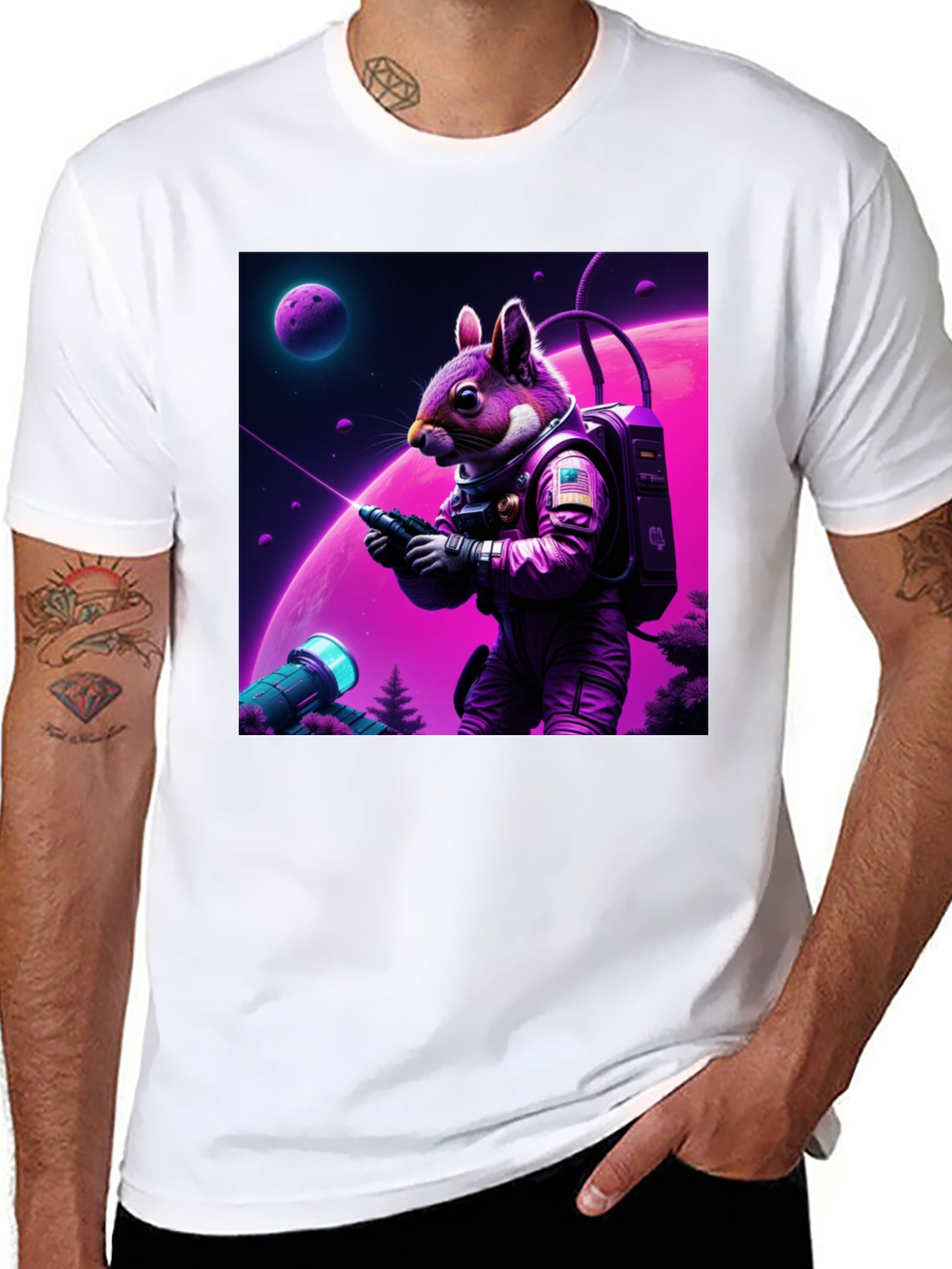 Space Squirrel Graphic T-Shirt