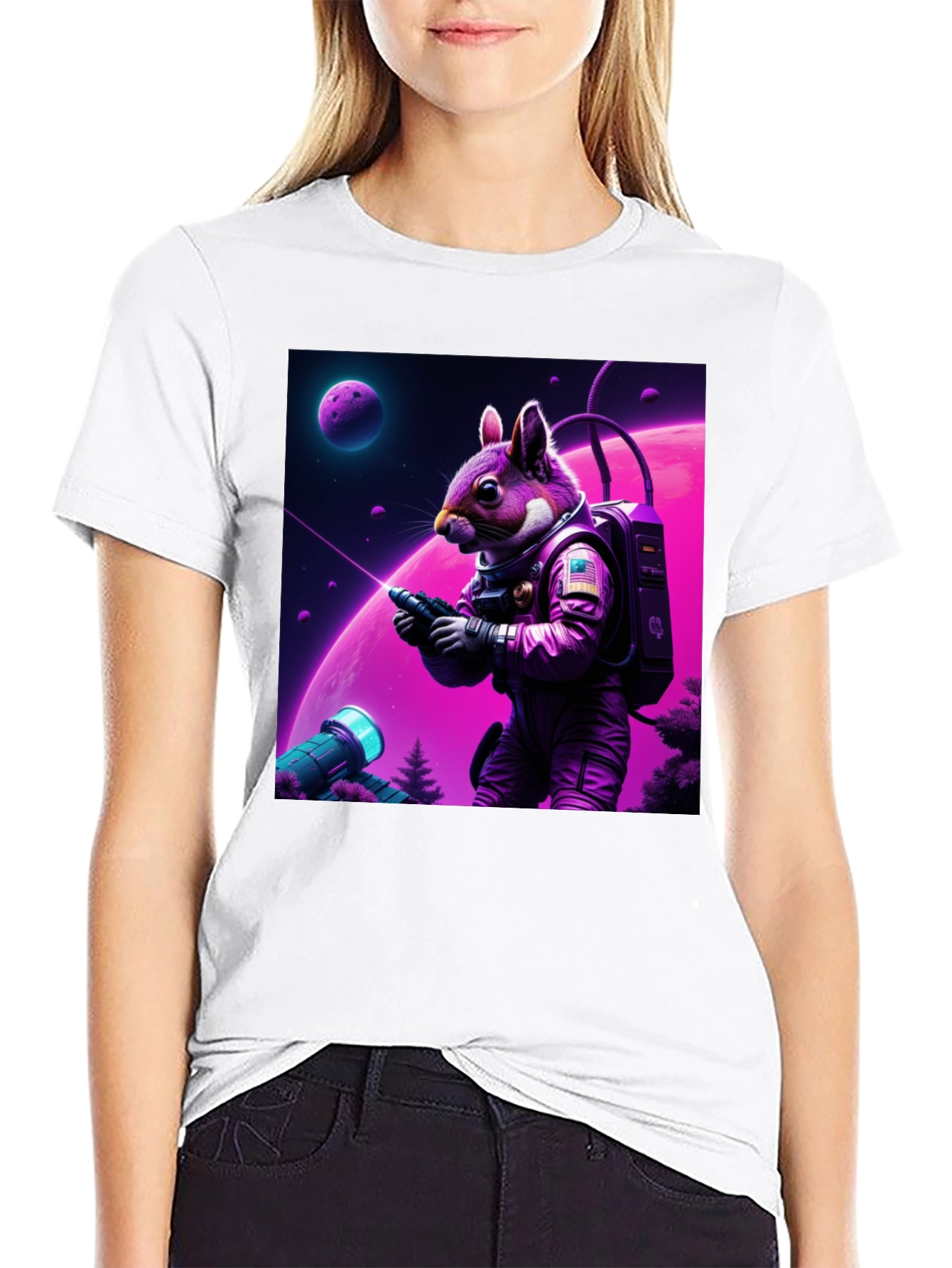 Space Squirrel Graphic T-Shirt