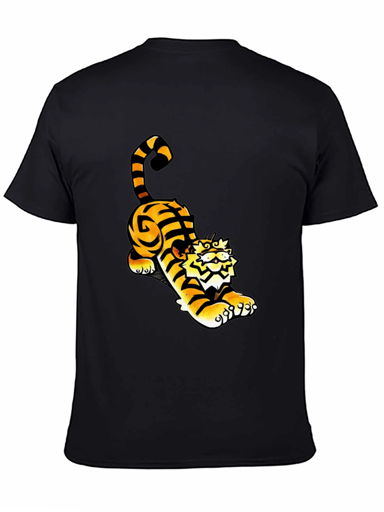 Cool Tiger Graphic Tee - Black Cotton T-Shirt