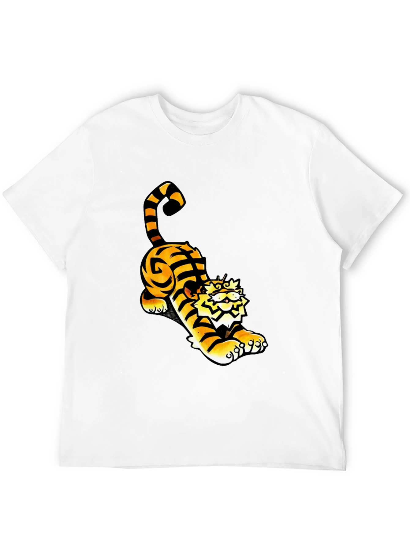 Cool Tiger Graphic Tee - Black Cotton T-Shirt