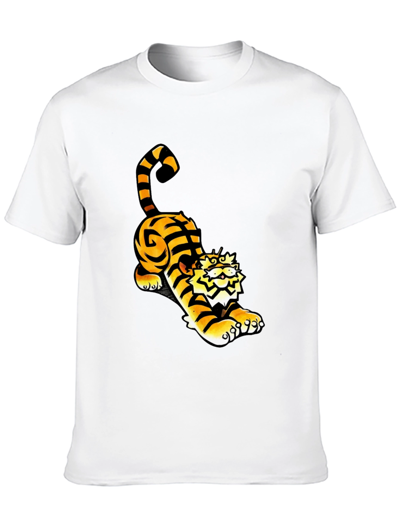 Cool Tiger Graphic Tee - Black Cotton T-Shirt