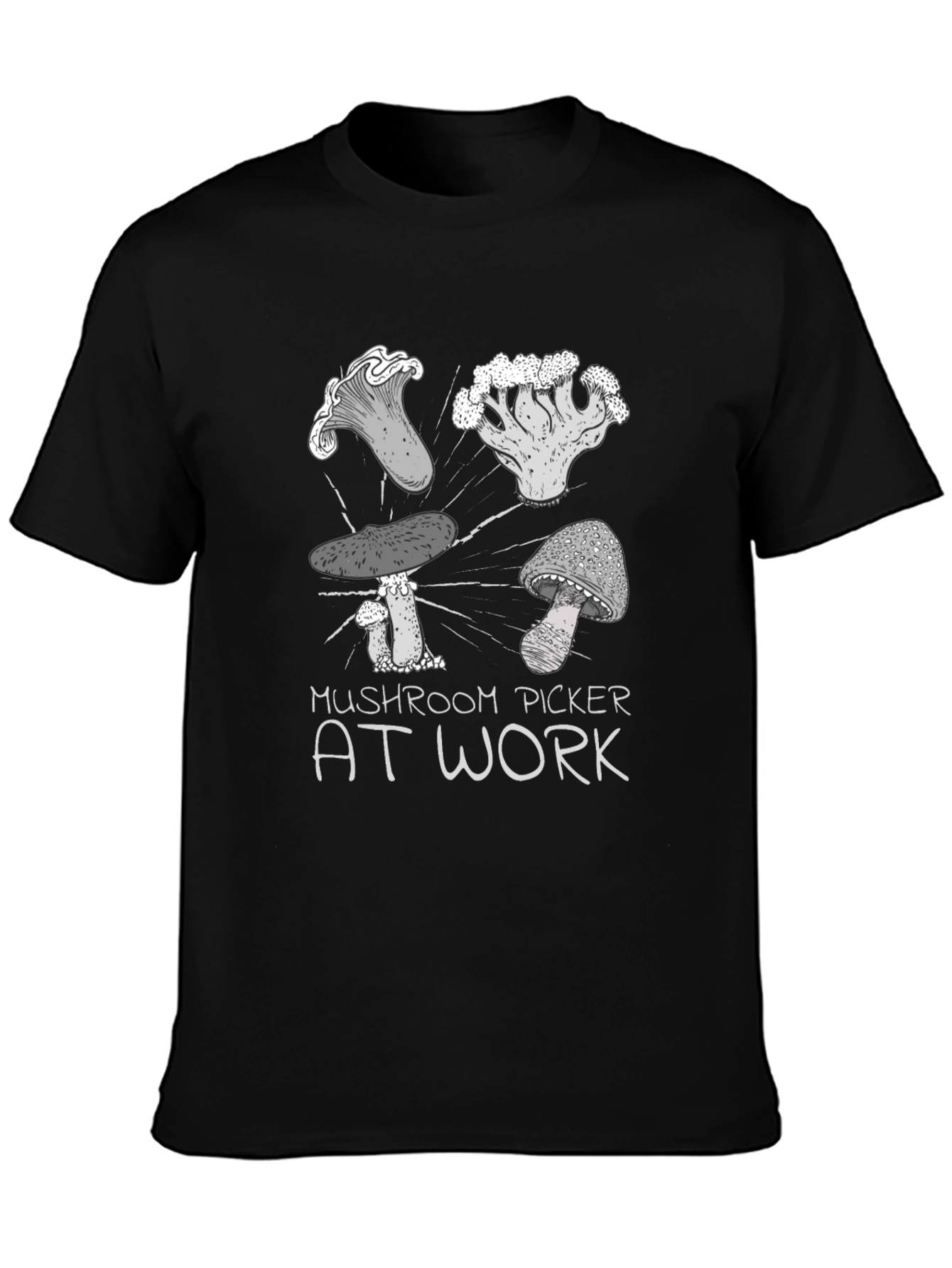 Mushroom Picker at Work Graphic Tee
