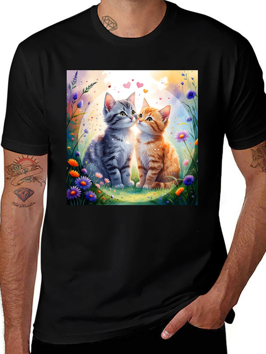 Cute Cats in Love Graphic Tee