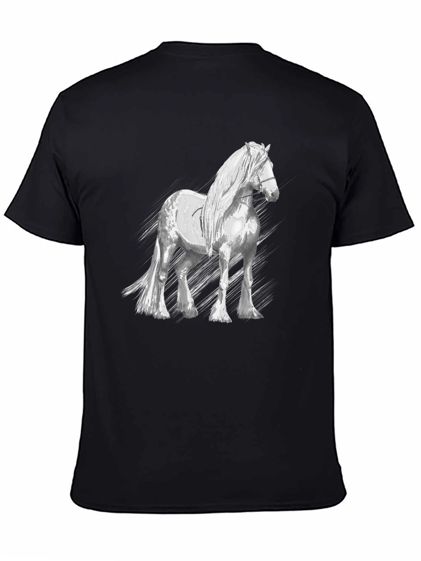 Horse Graphic T-Shirt - Black Cotton Tee