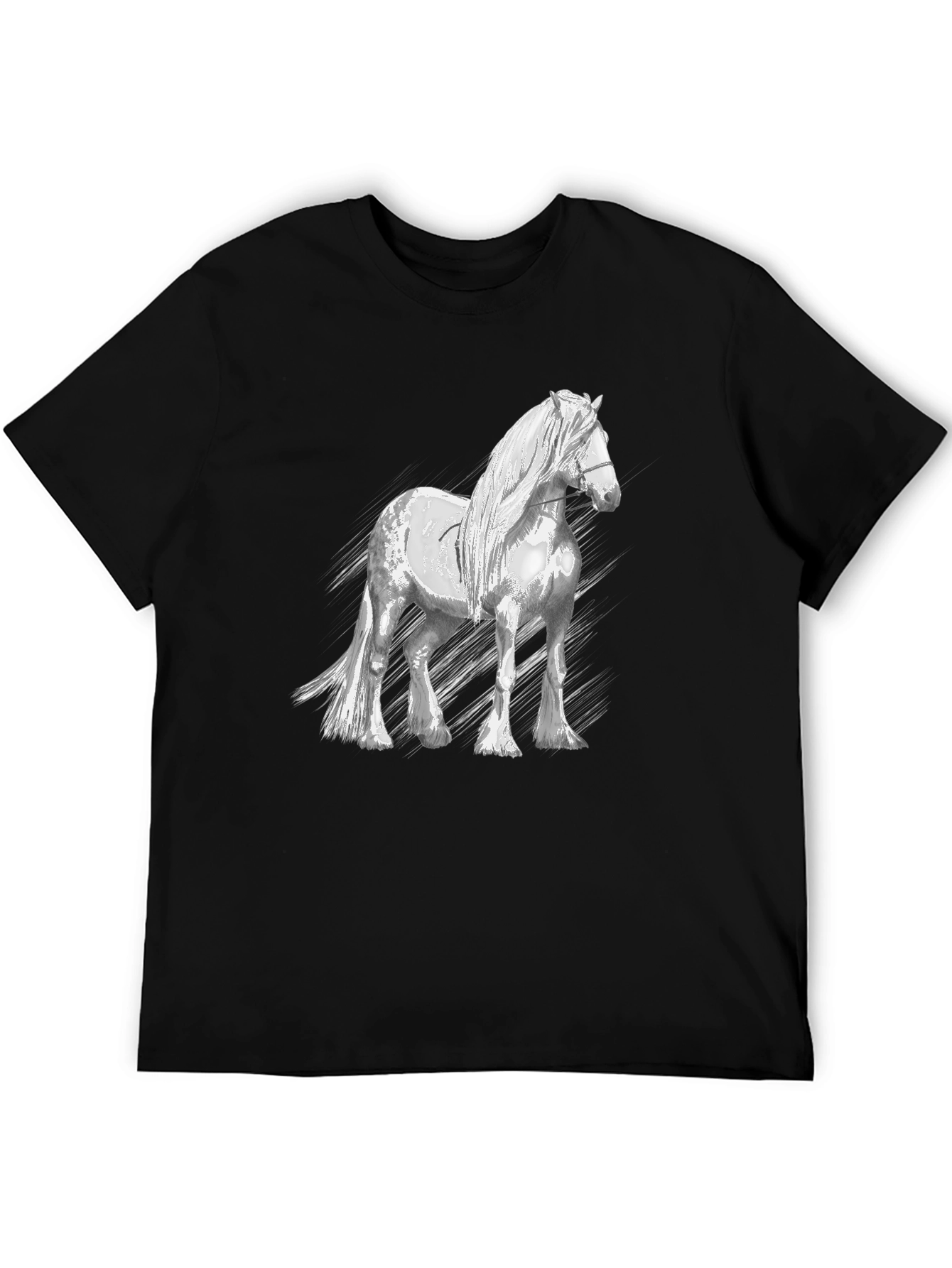 Horse Graphic T-Shirt - Black Cotton Tee