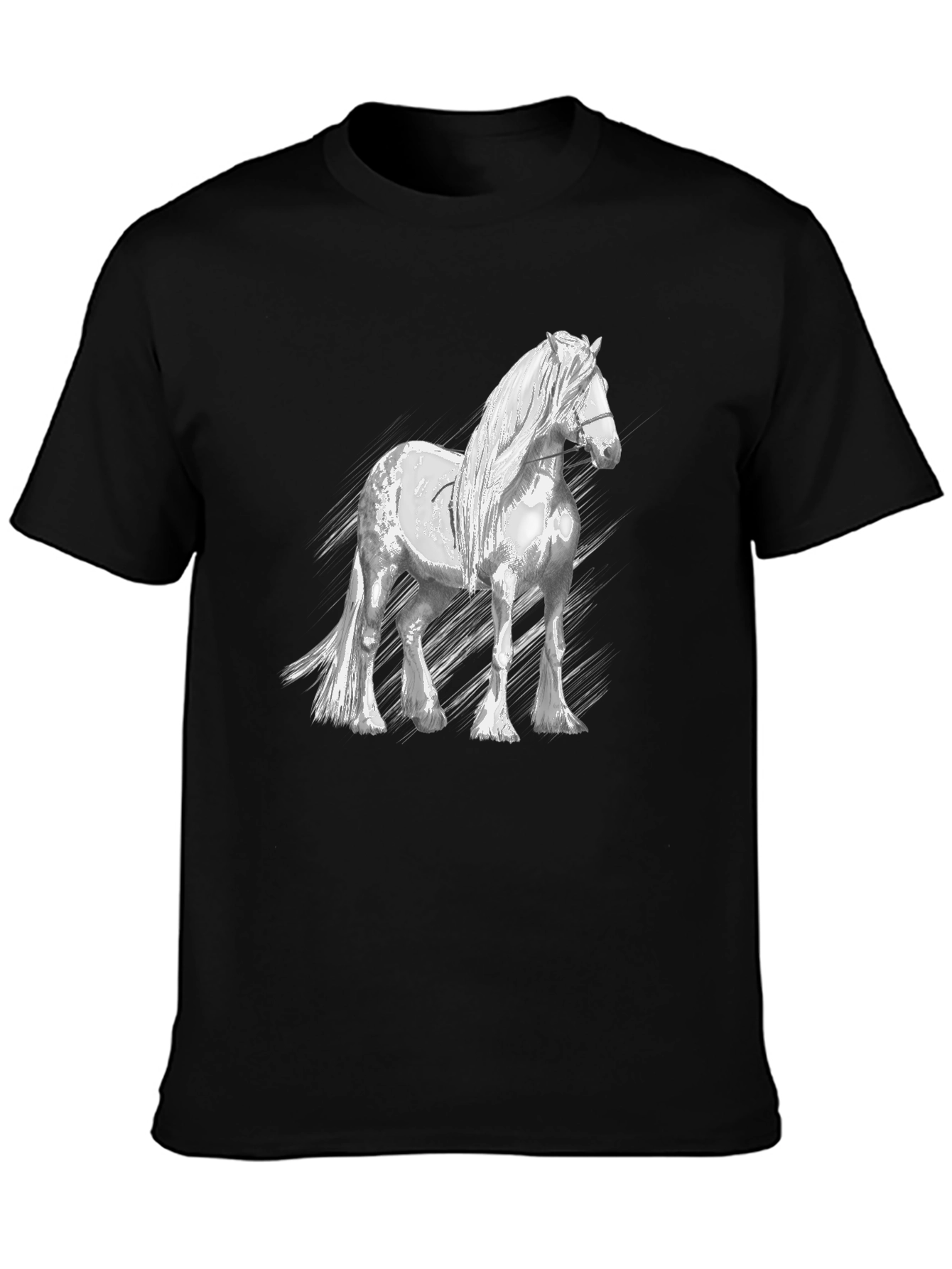 Horse Graphic T-Shirt - Black Cotton Tee