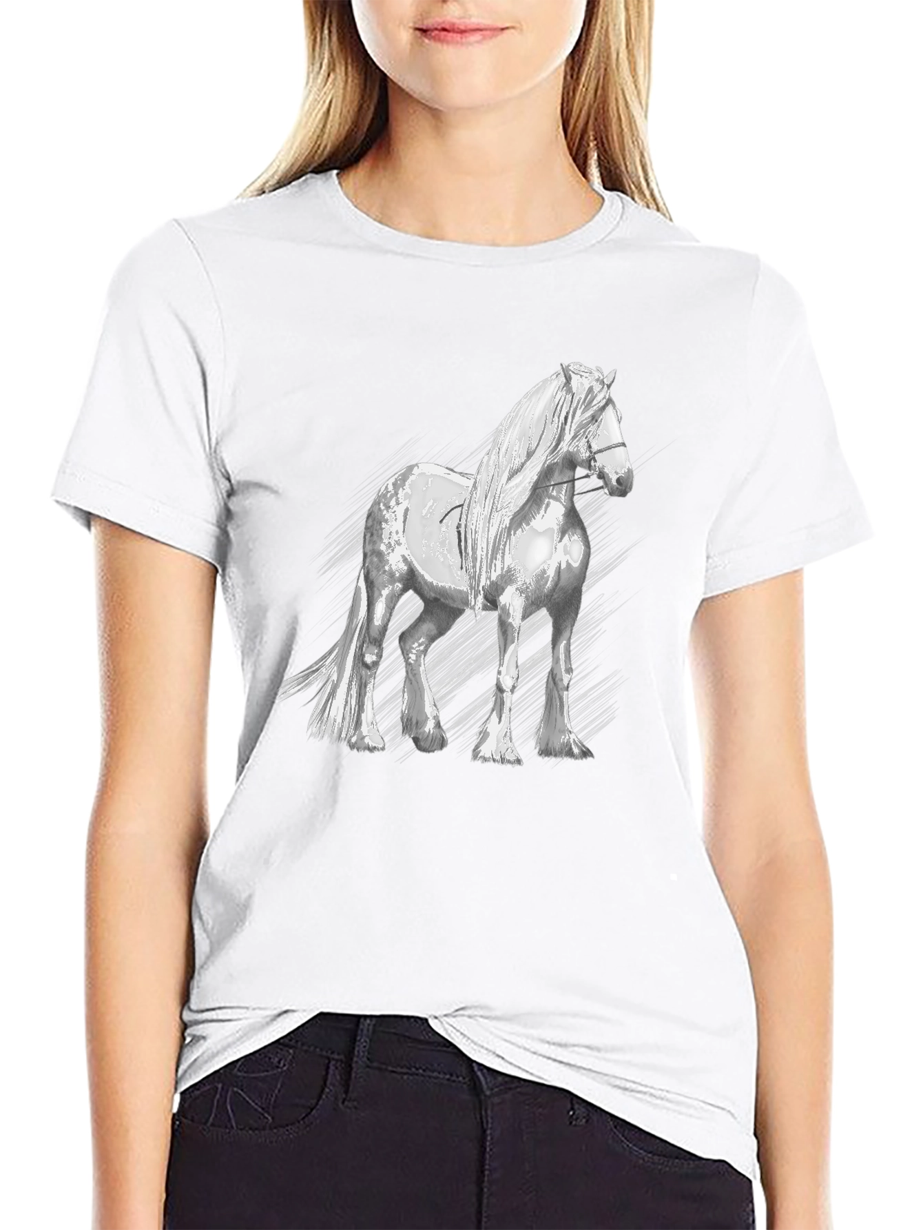 Horse Graphic T-Shirt - Black Cotton Tee