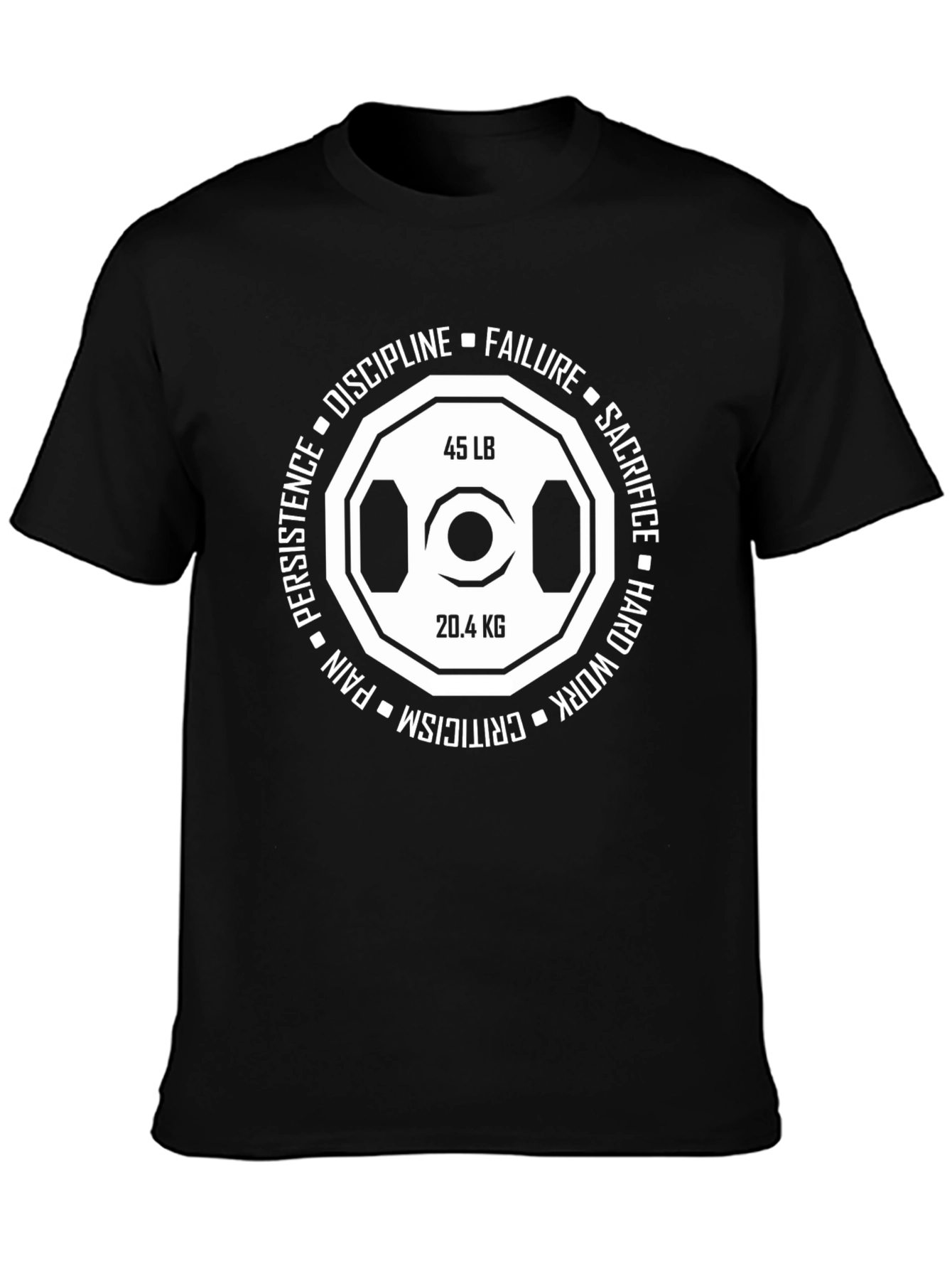 Motivational Weightlifting T-Shirt - Discipline Sacrifice Failure