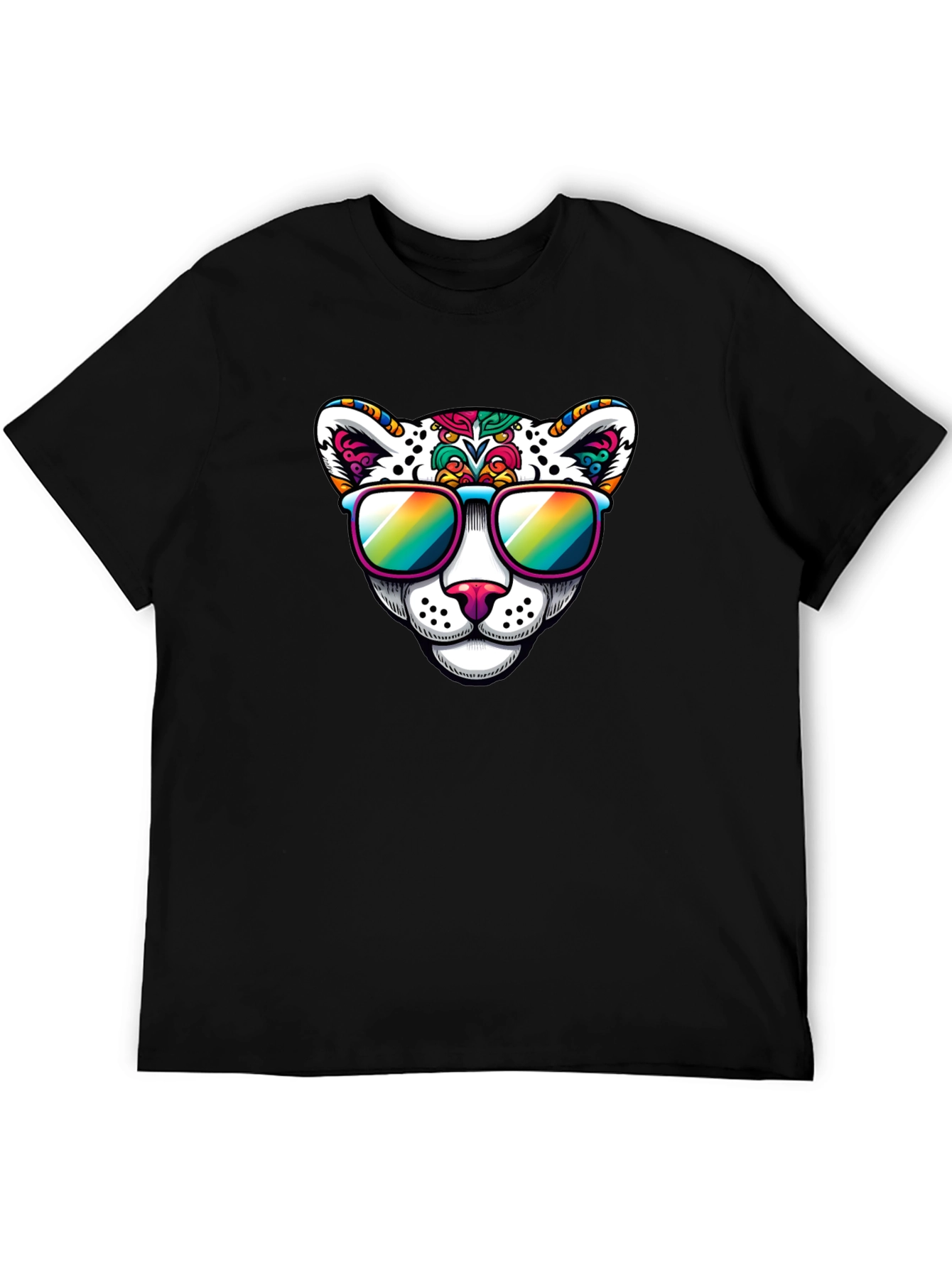 Cool Cat Graphic Tee - Black Cotton Blend