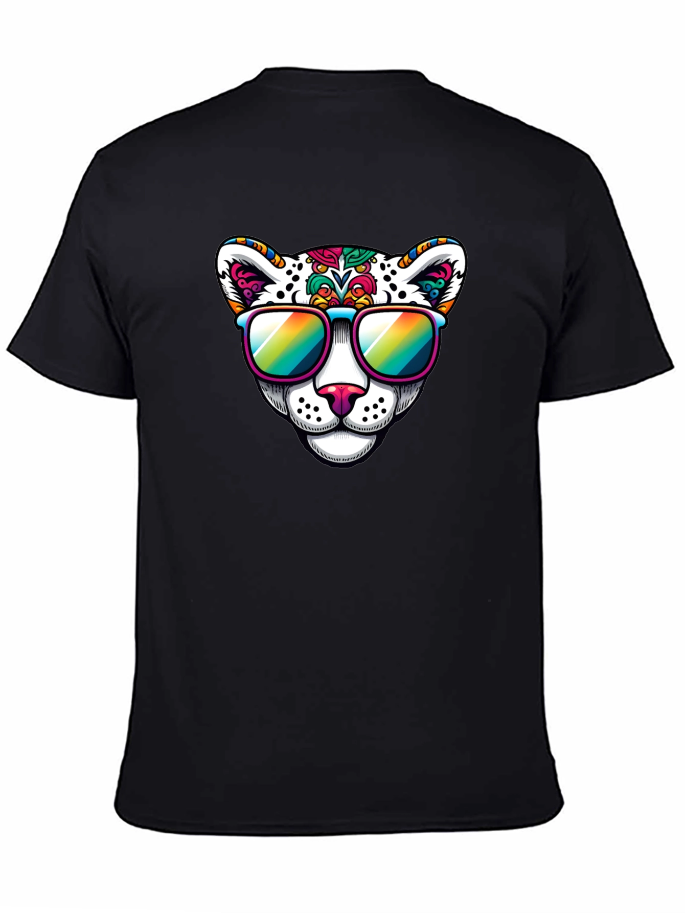 Cool Cat Graphic Tee - Black Cotton Blend