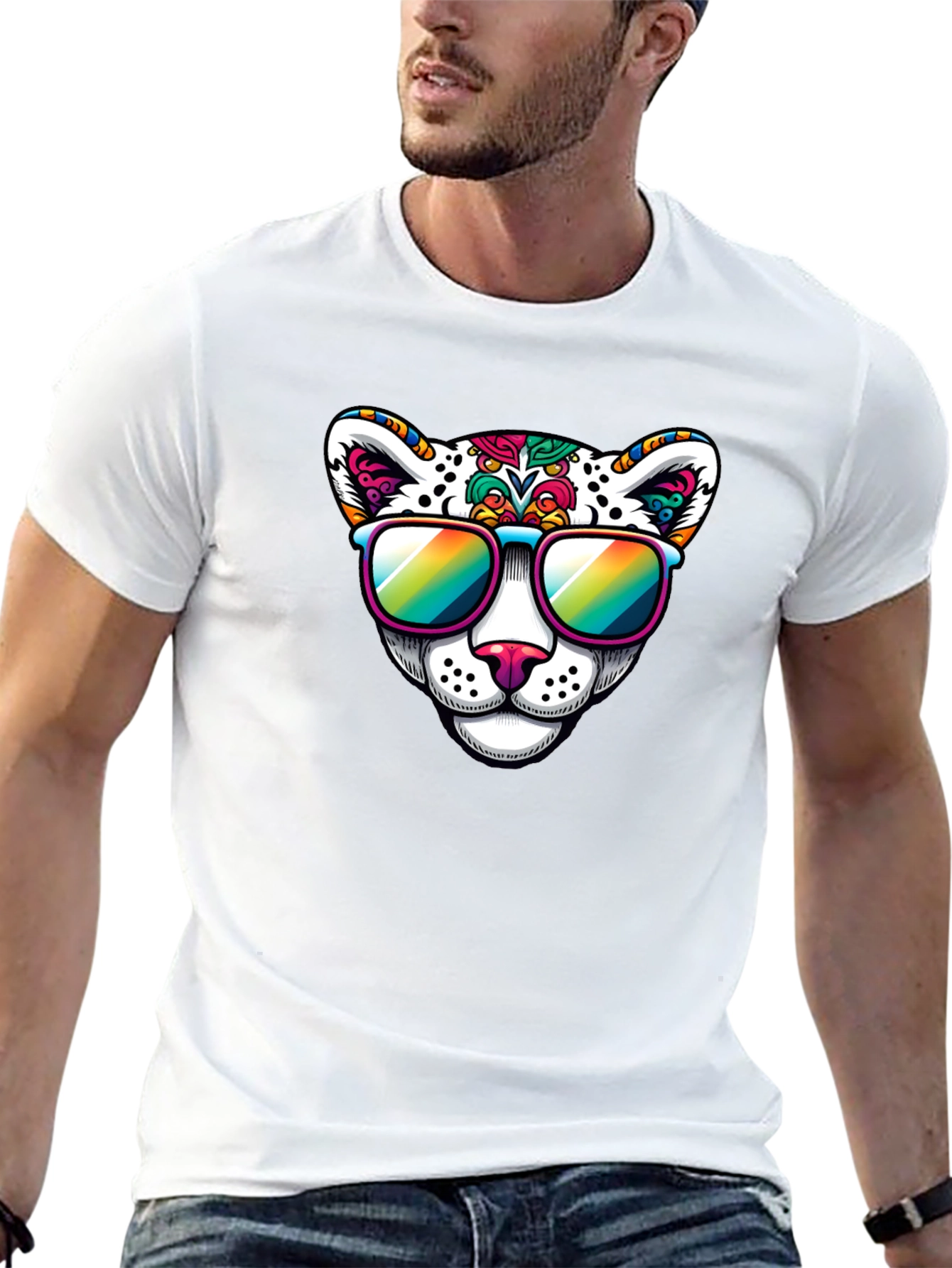 Cool Cat Graphic Tee - Black Cotton Blend