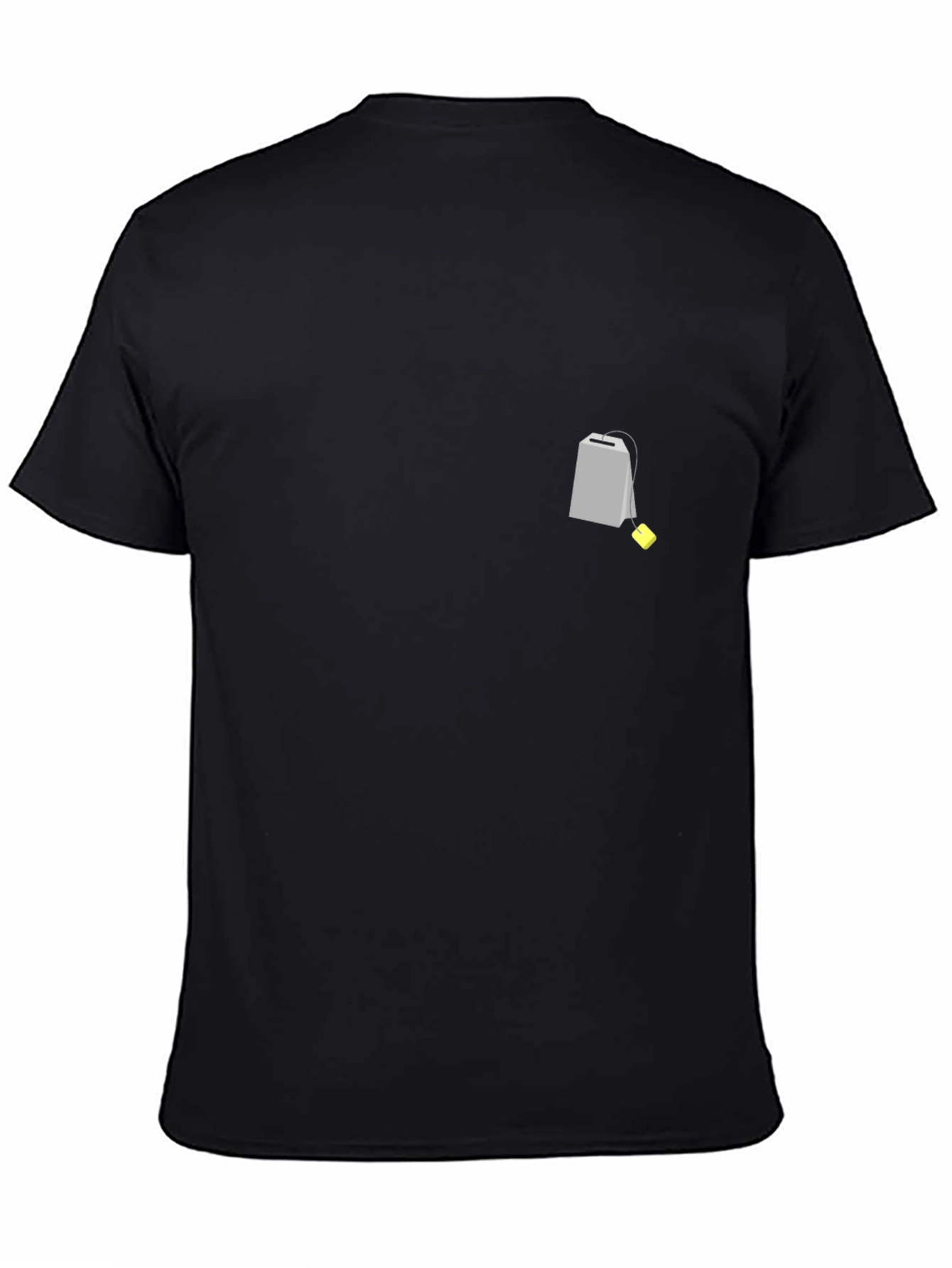 Mens Black Graphic Tee - Teabag Design