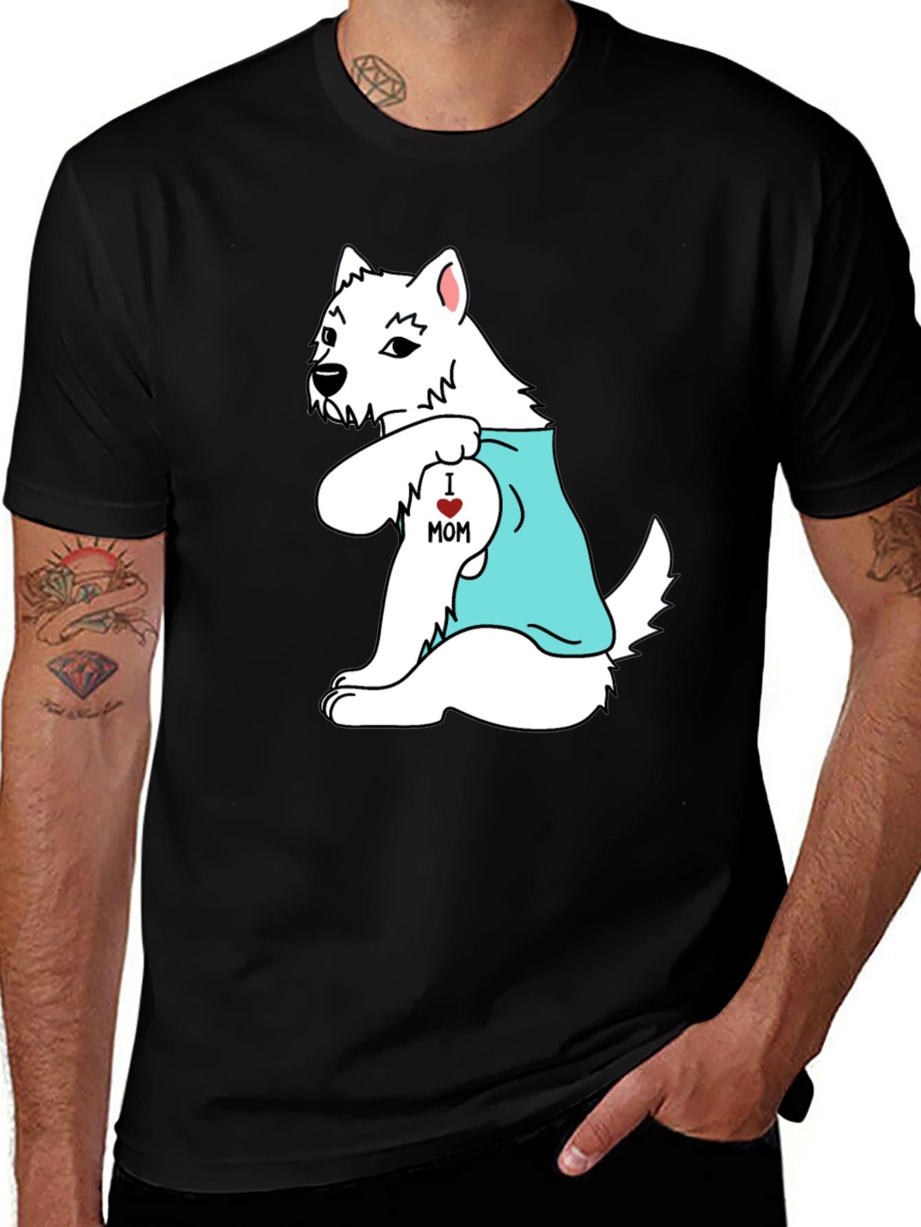 I Love Mom Westie Dog Graphic Tee