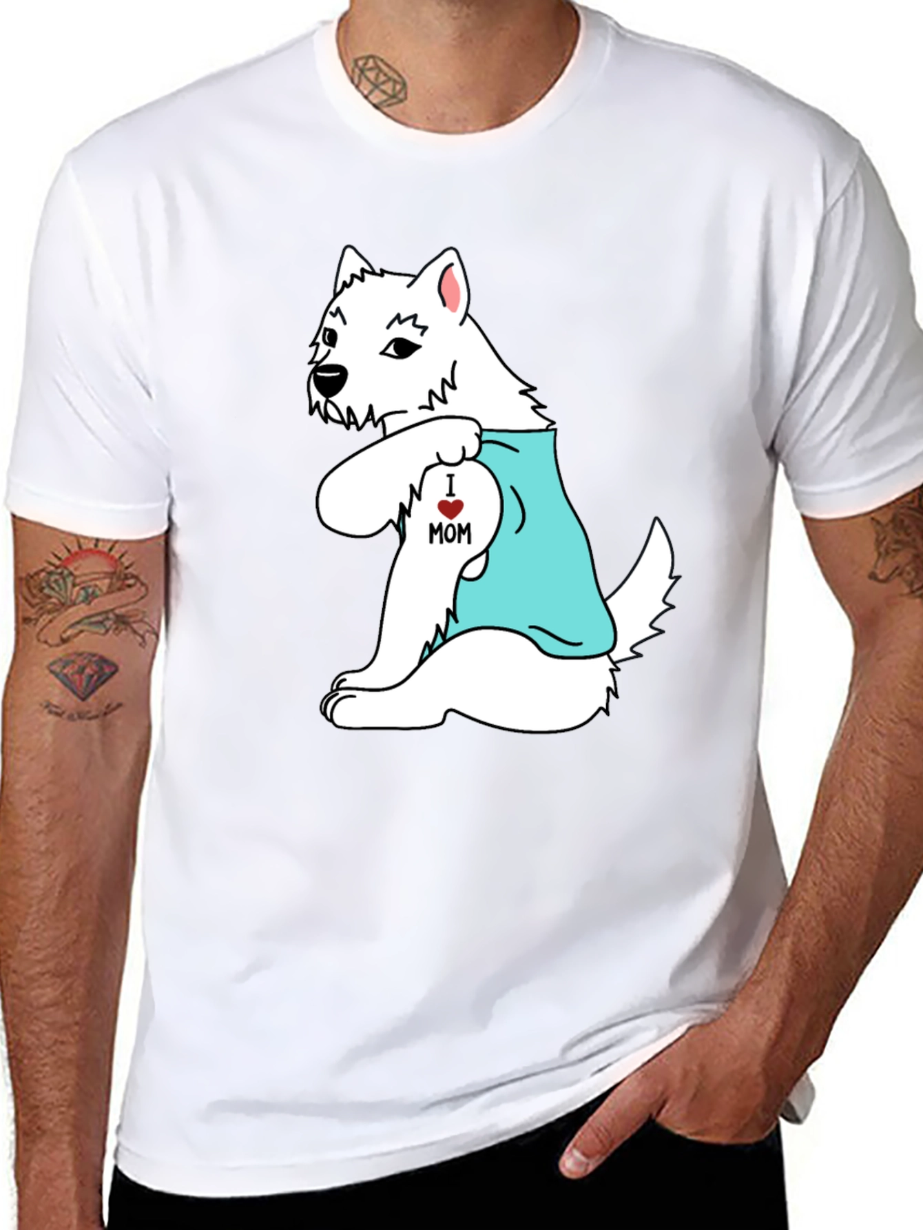 I Love Mom Westie Dog Graphic Tee