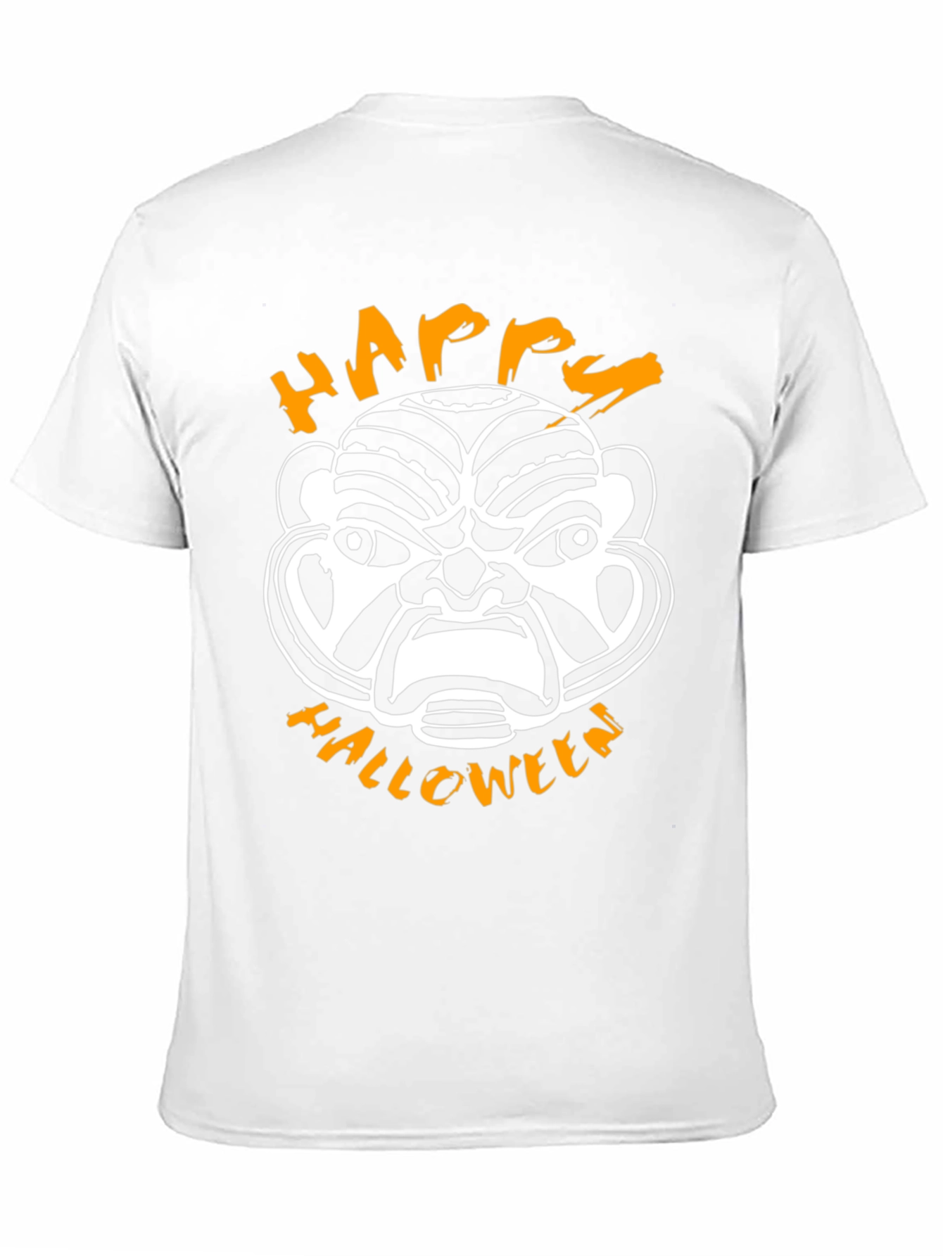 Happy Halloween Mask Graphic Tee - Black