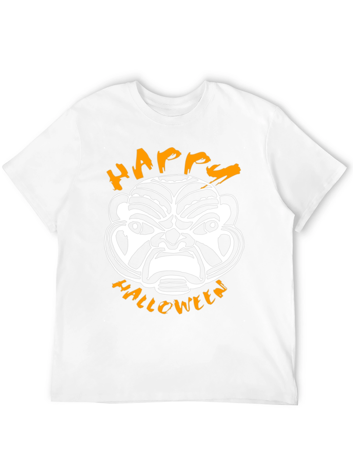Happy Halloween Mask Graphic Tee - Black