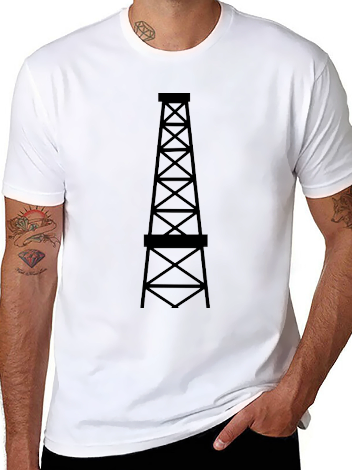 Oil Derrick Graphic Tee - Black
