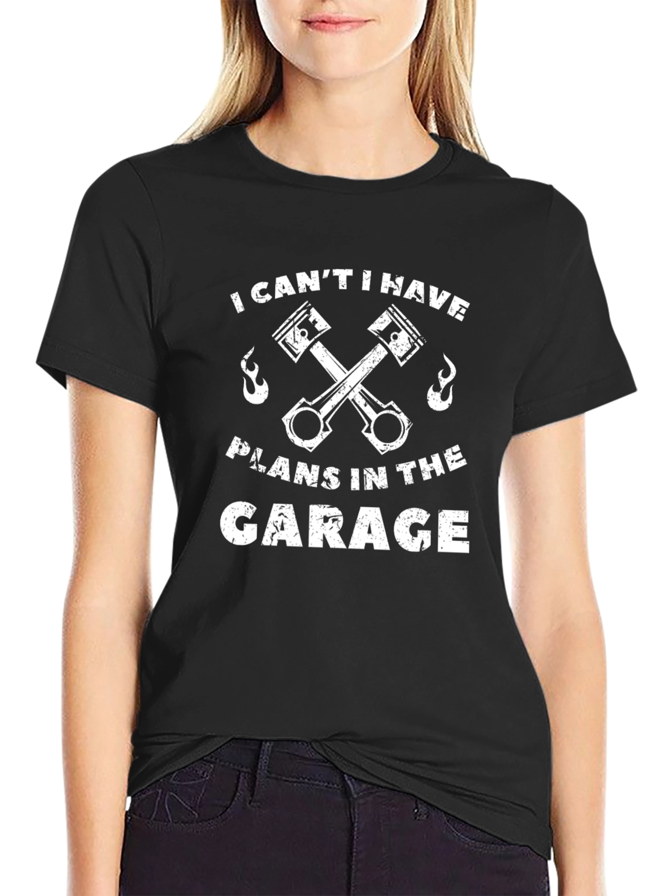 Garage Plans Black T-Shirt - Mechanic Humor Tee