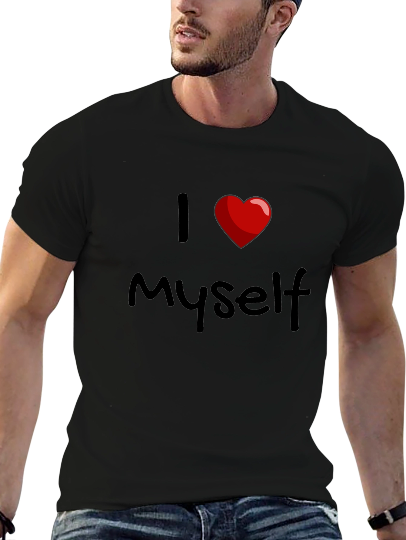 I Love Myself T-Shirt - Black Cotton Tee