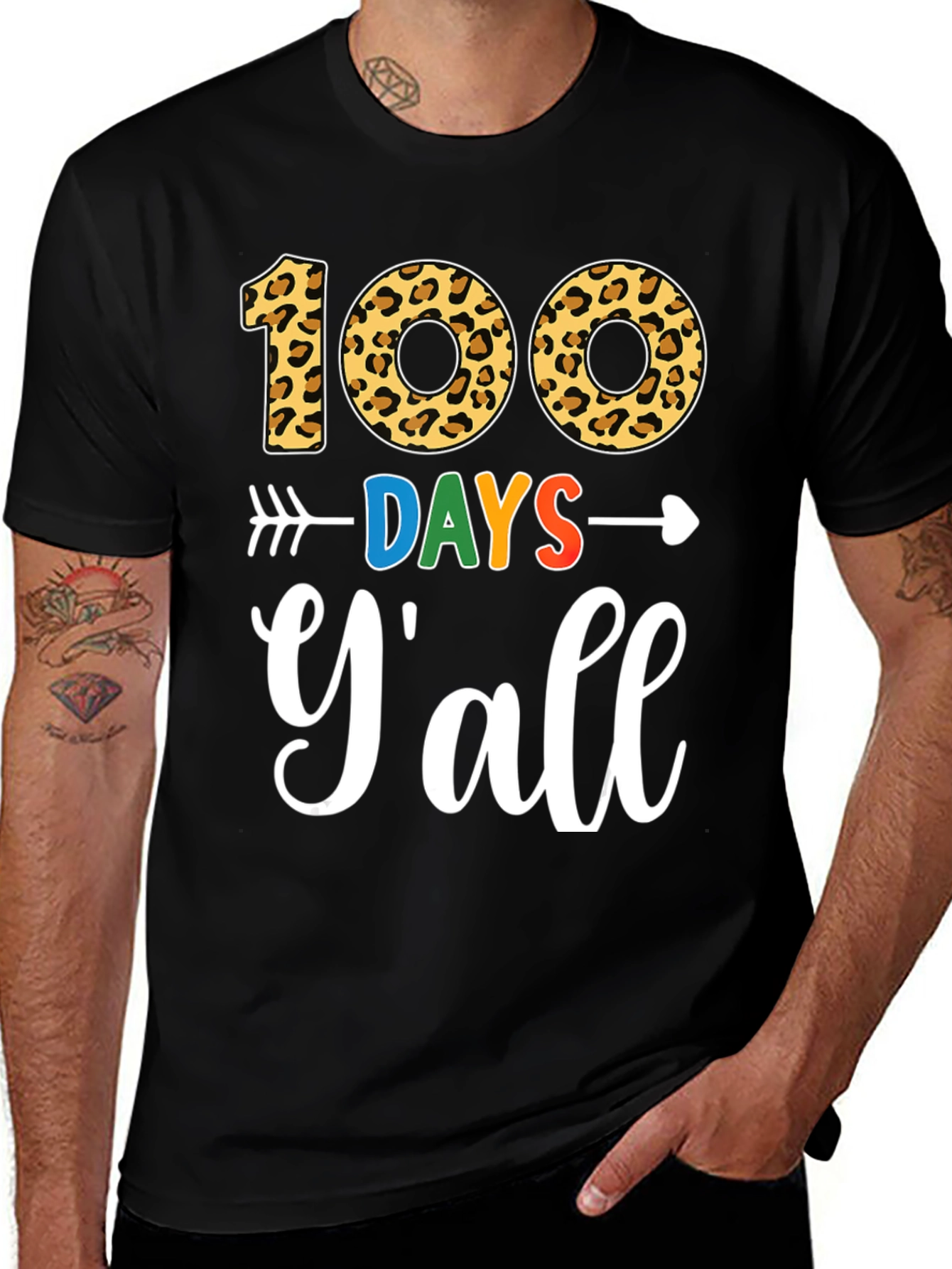 100 Days Yall T-Shirt - Leopard Print
