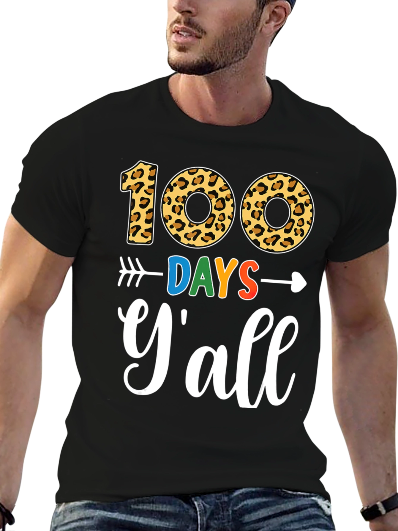 100 Days Yall T-Shirt - Leopard Print