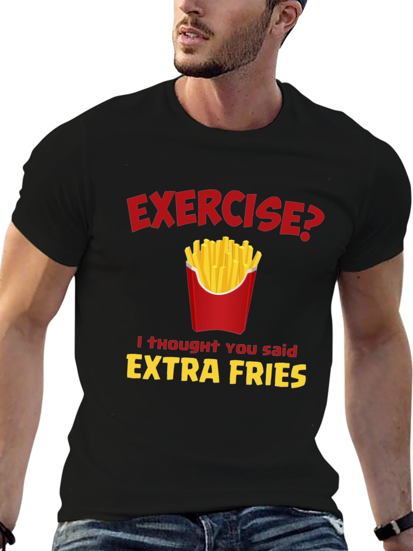 Funny Extra Fries Graphic T-Shirt