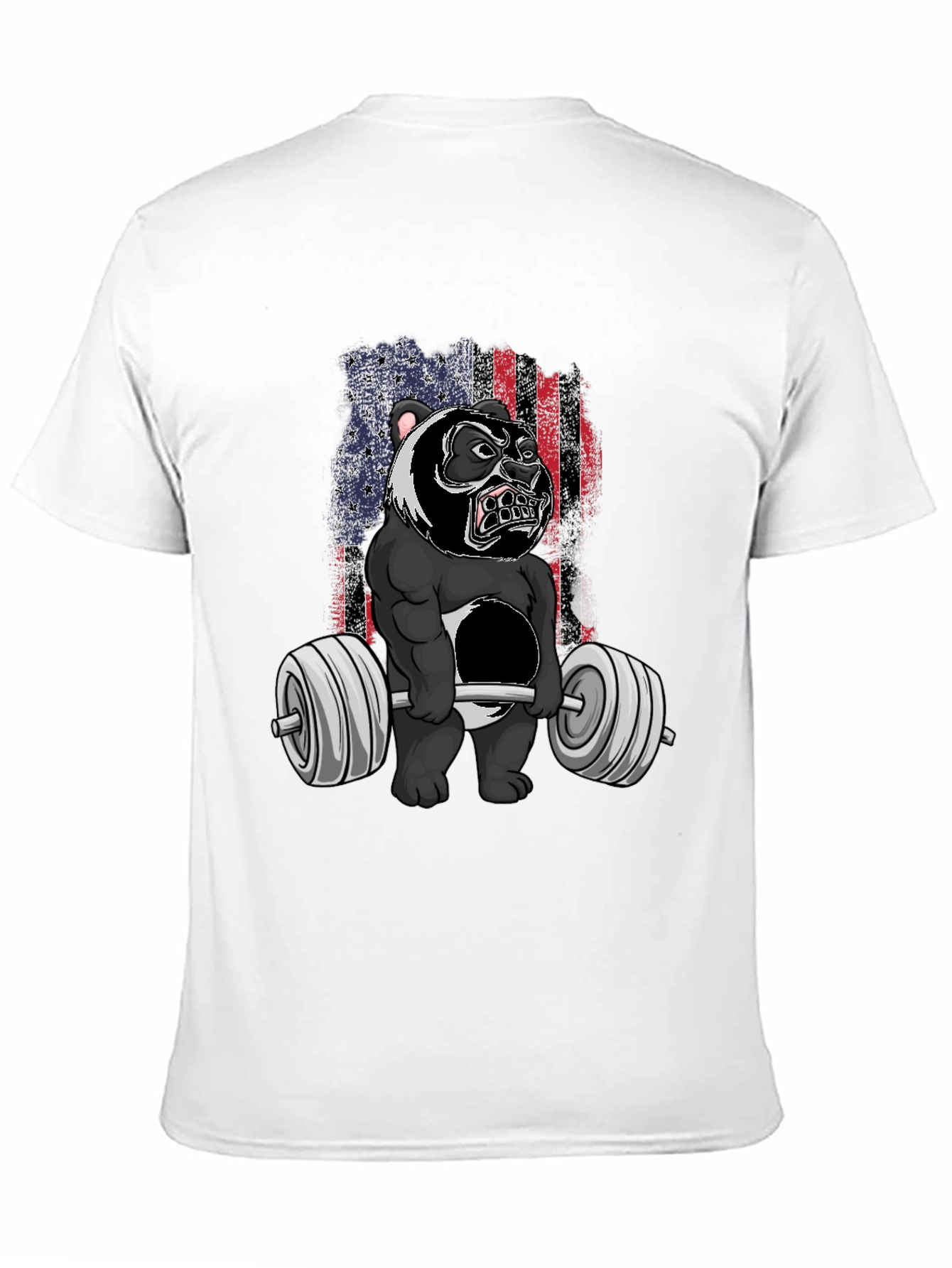 Weightlifting Panda T-Shirt - USA Flag Graphic Tee