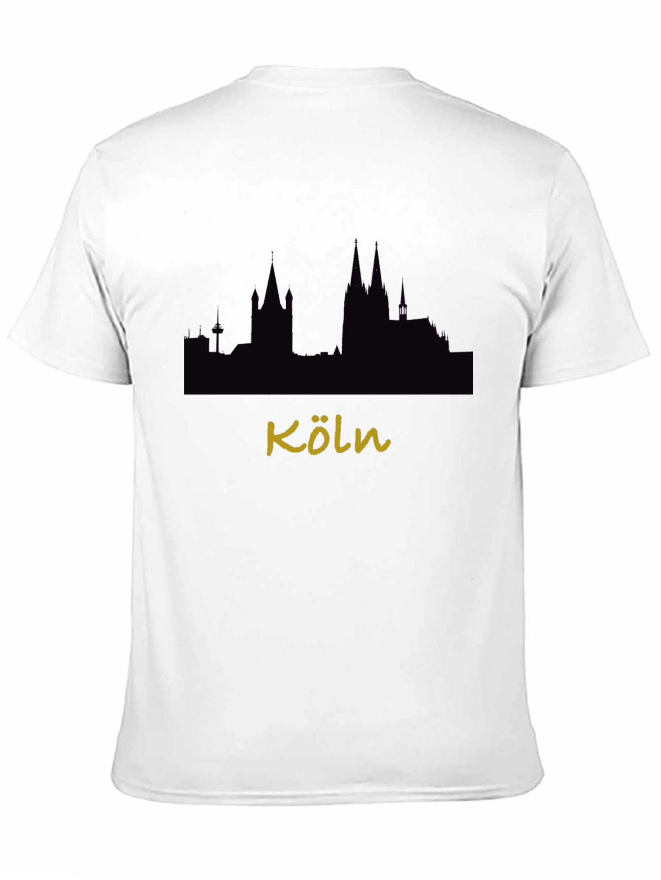 Cologne Skyline Graphic T-Shirt - Black Crew Neck Tee