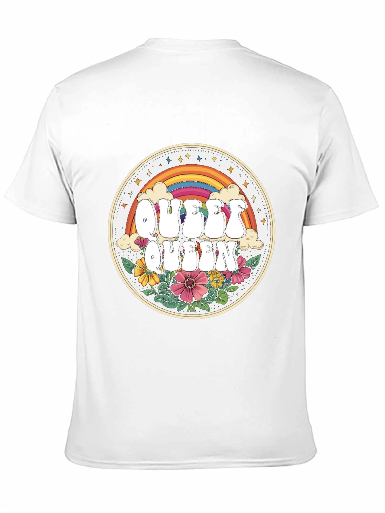 Queer Queen Rainbow Floral Graphic Tee