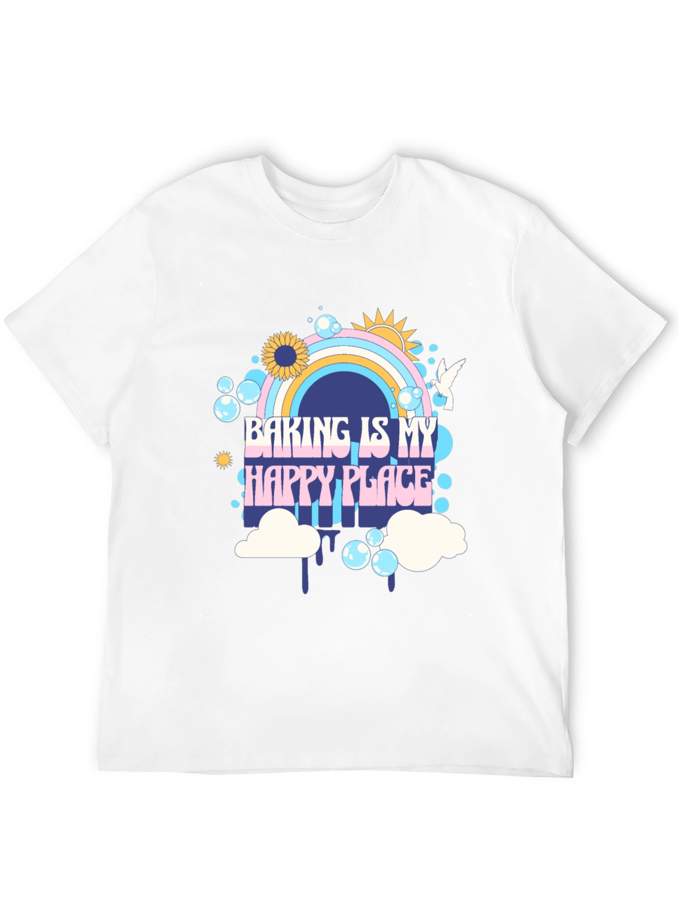 Baking is My Happy Place Black Graphic Tee