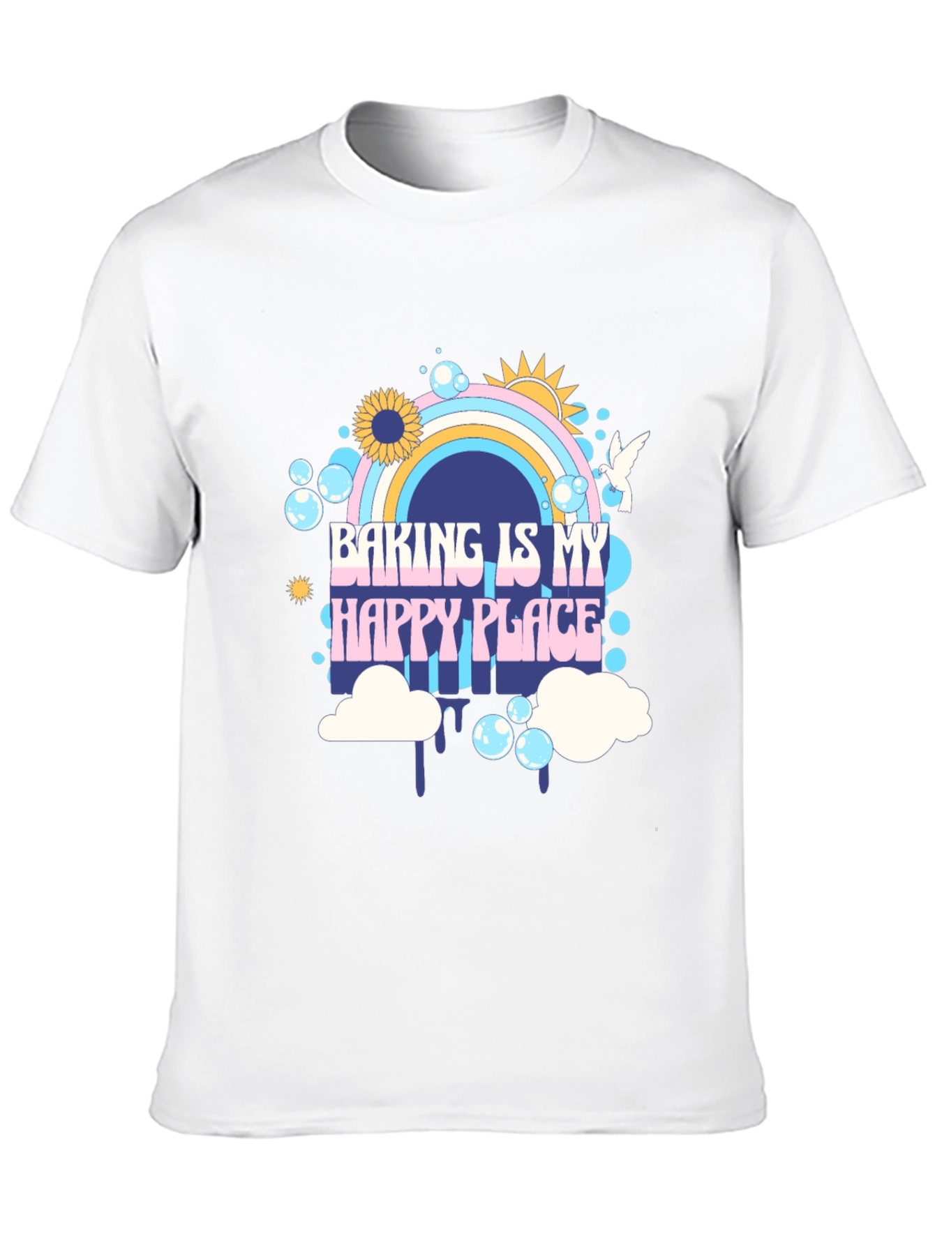 Baking is My Happy Place Black Graphic Tee