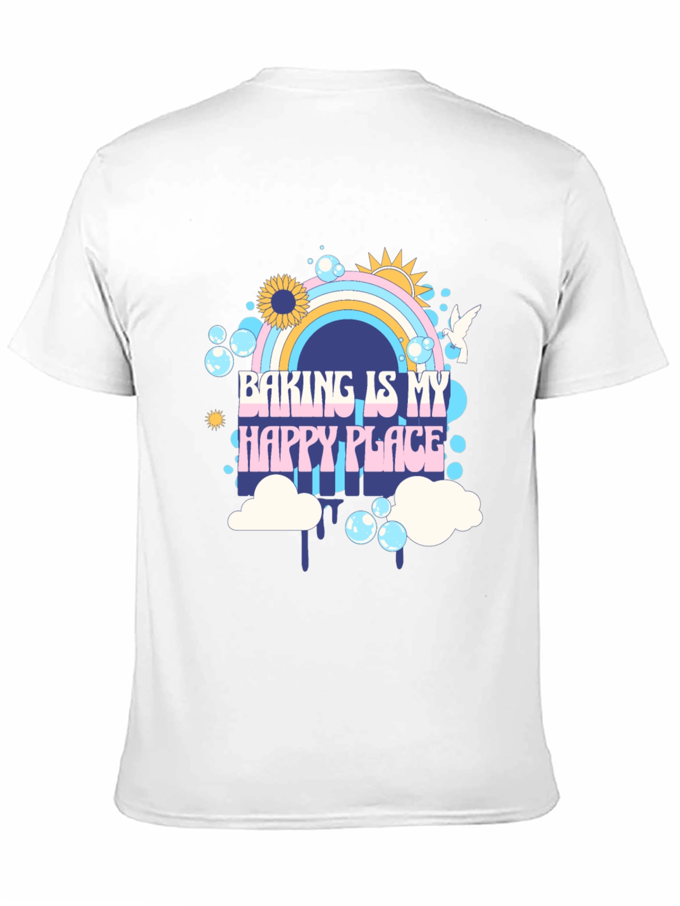 Baking is My Happy Place Black Graphic Tee