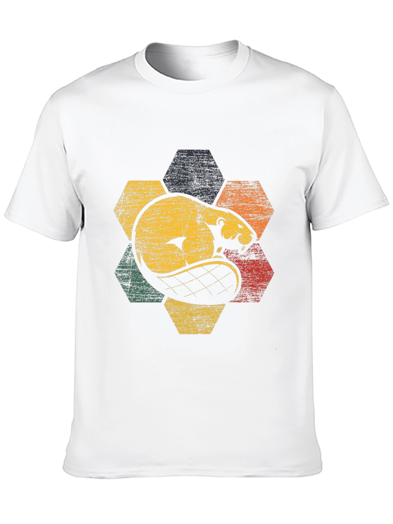 Retro Beaver Hexagon Graphic Tee - Unisex