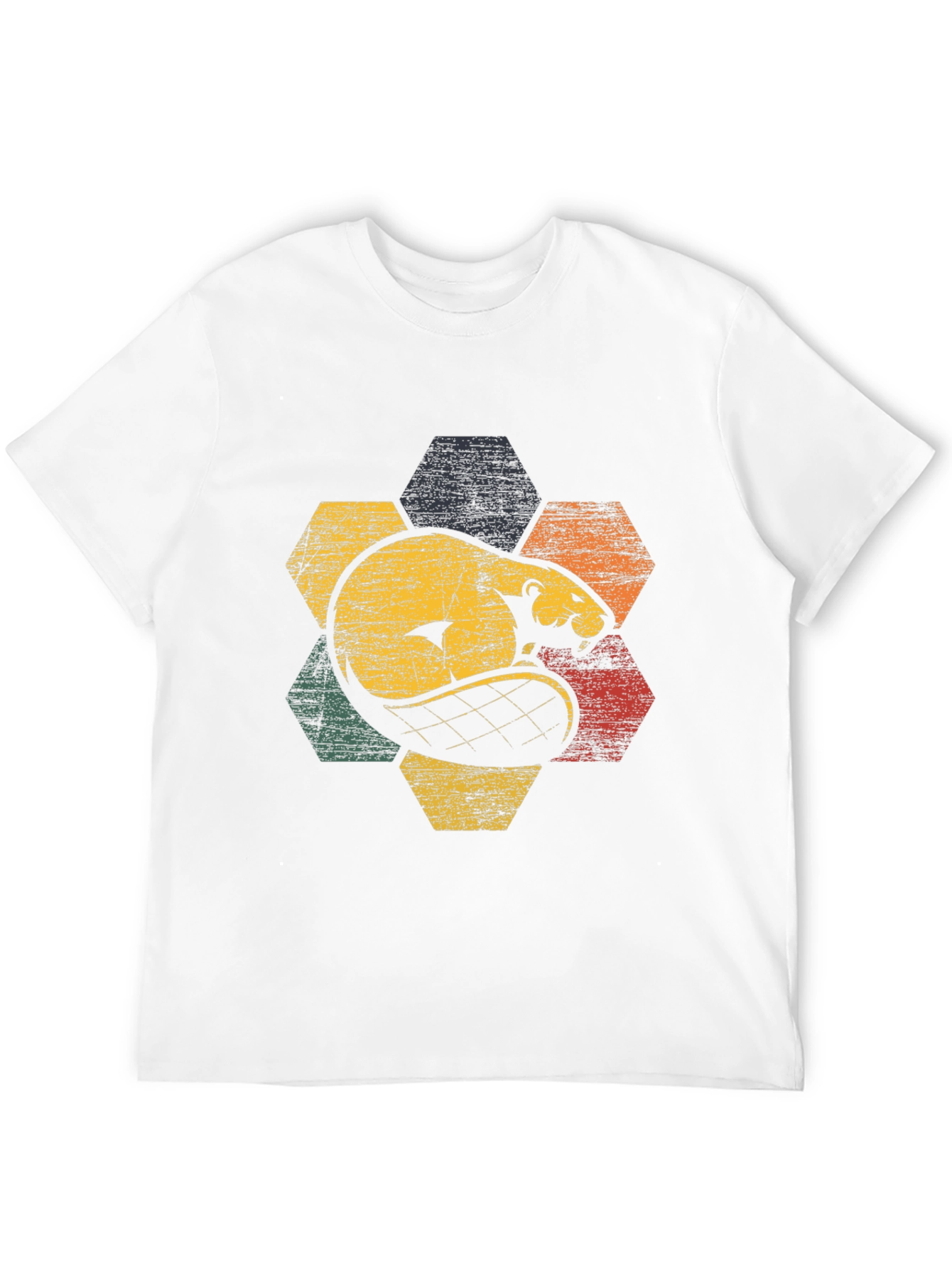 Retro Beaver Hexagon Graphic Tee - Unisex