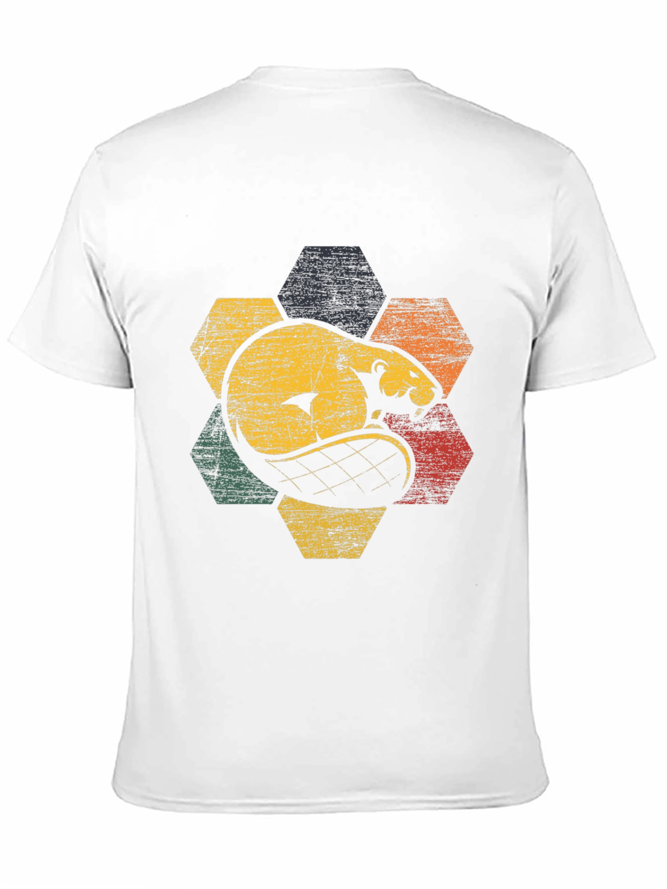 Retro Beaver Hexagon Graphic Tee - Unisex