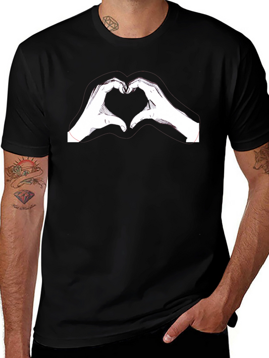 Heart Hands Graphic Black T-Shirt