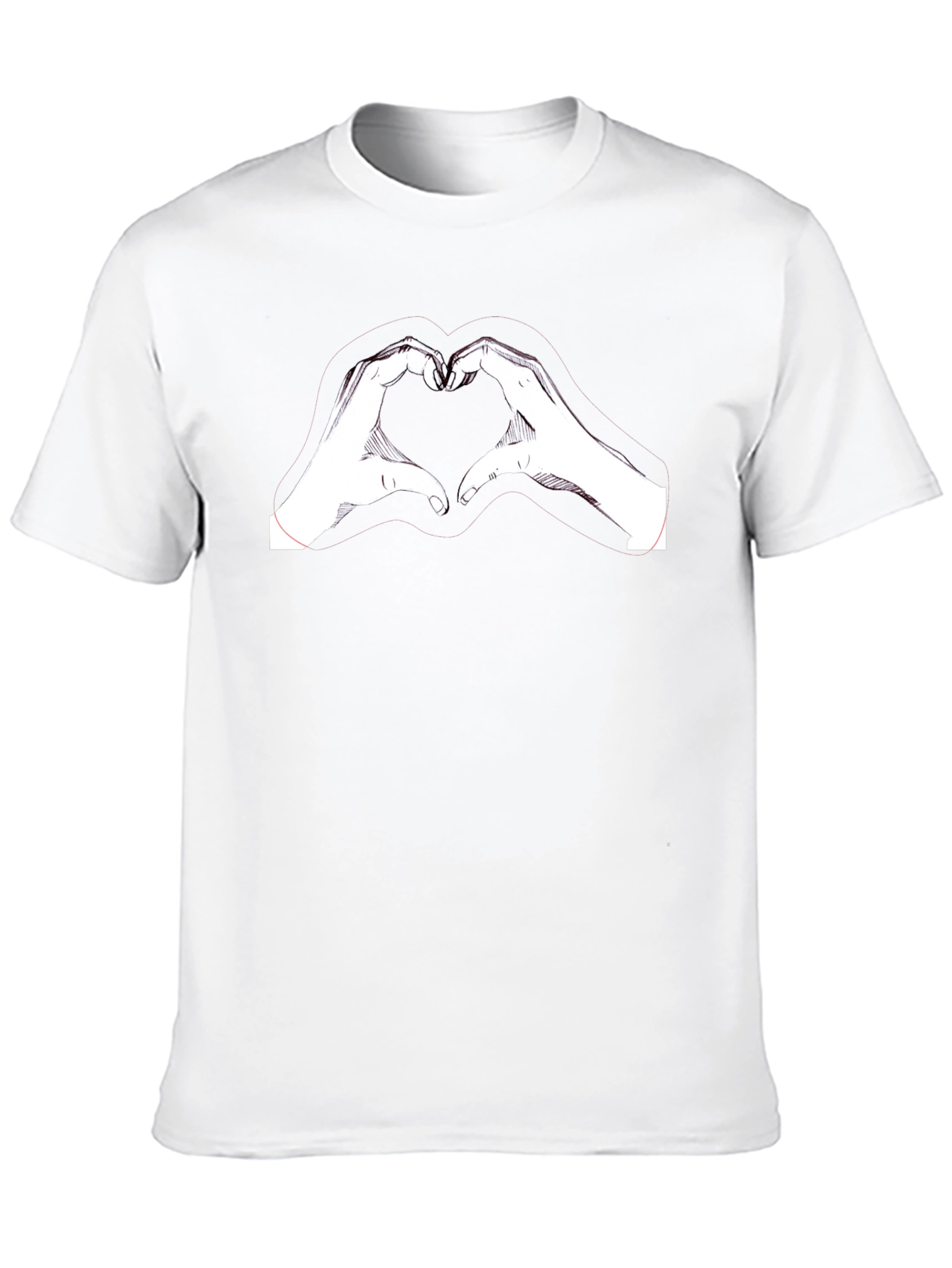 Heart Hands Graphic Black T-Shirt